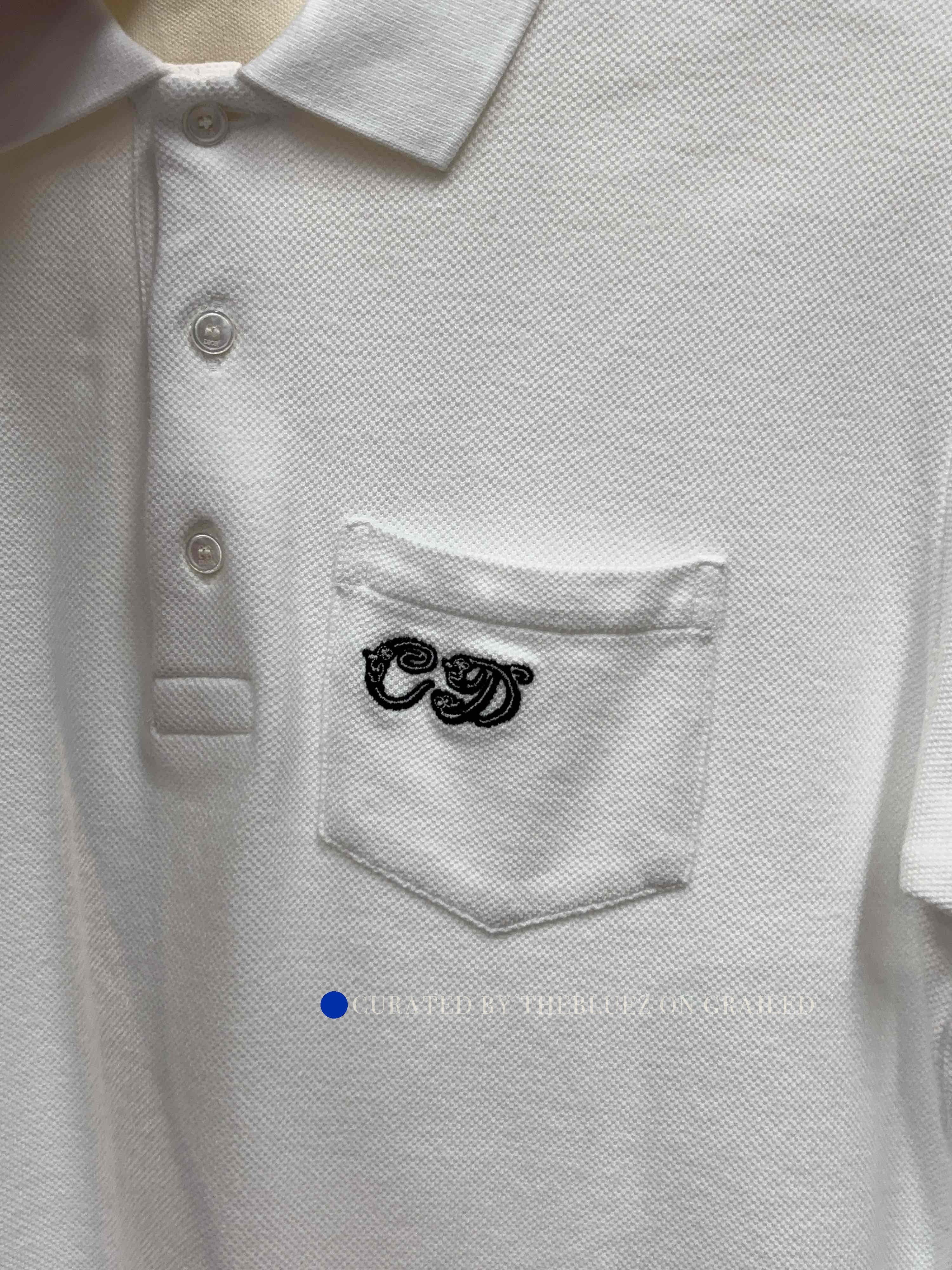 Dior CD Embroidery Pocket Polo in White Size US XS / EU 42 / 0 - 6 Thumbnail