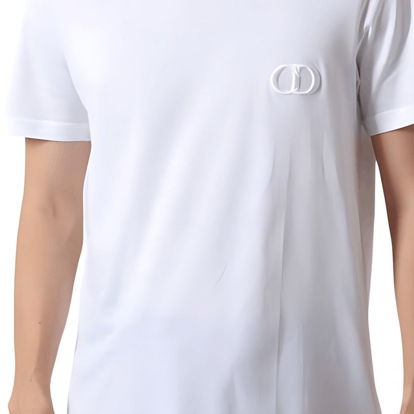 Dior CD Logo Embroidery T-Shirt in White Size US M / EU 48-50 / 2 - 10 Thumbnail