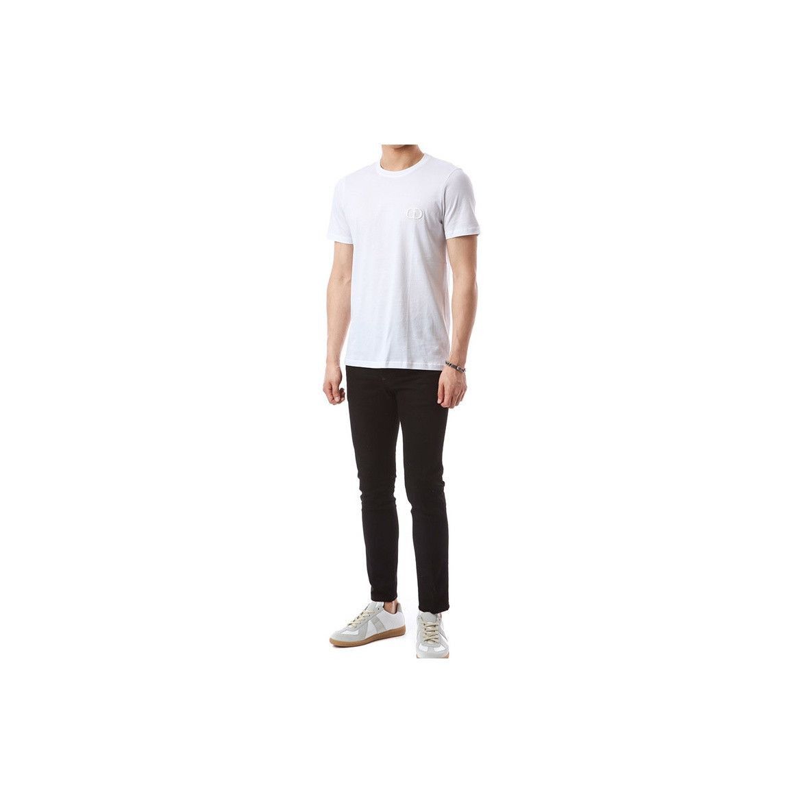 Dior CD Logo Embroidery T-Shirt in White Size US M / EU 48-50 / 2 - 7 Thumbnail