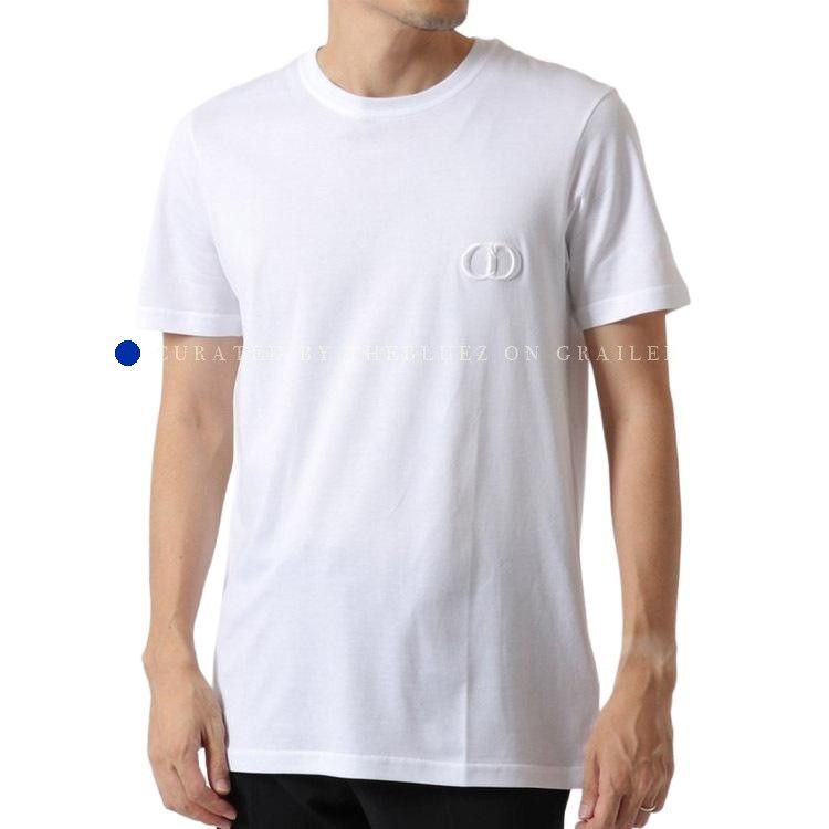 Dior CD Logo Embroidery T-Shirt in White Size US M / EU 48-50 / 2 - 8 Thumbnail