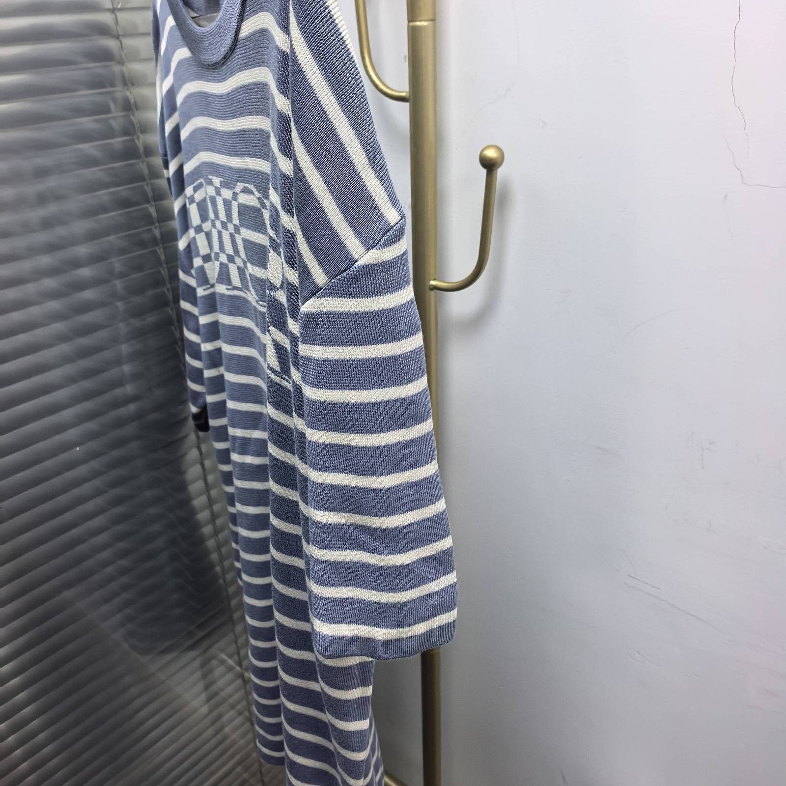 Dior Striped Knit T-Shirt in Blue Size US L / EU 52-54 / 3 - 6 Thumbnail
