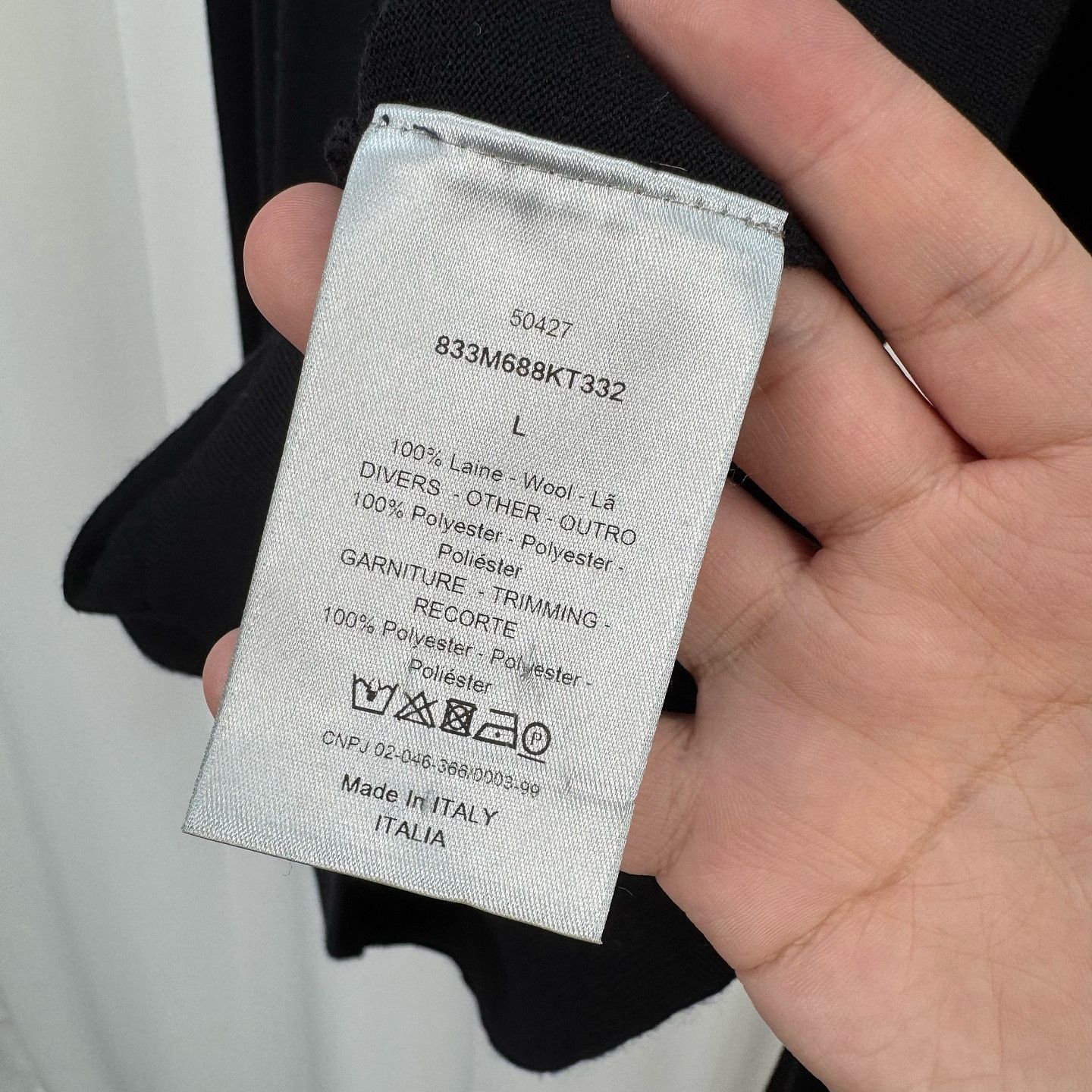 Dior Wool Sweater with Bee Logo in Black Size US L / EU 52-54 / 3 - 3 Thumbnail