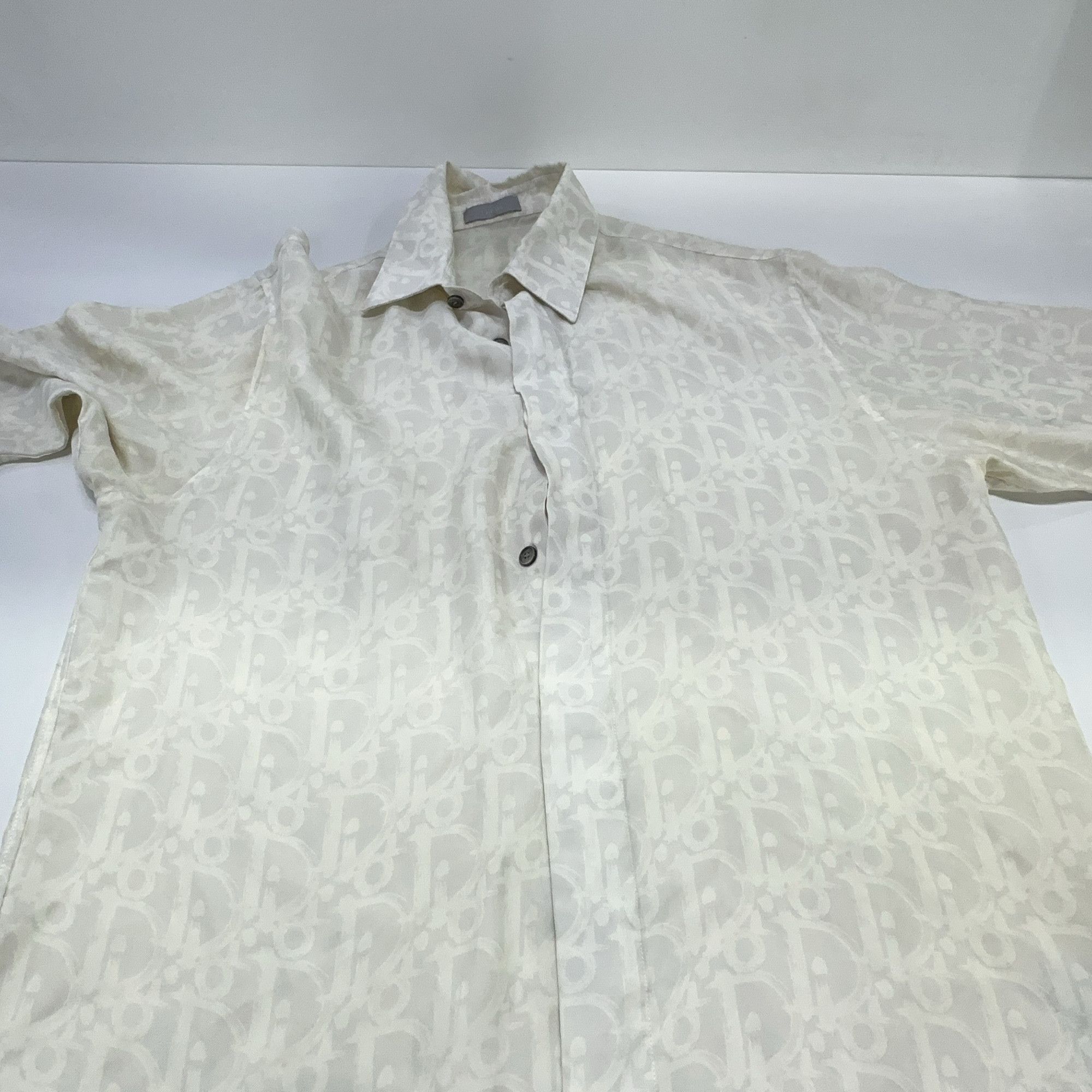 Dior Elegant Silk Button Up Shirt in White Size US M / EU 48-50 / 2 - 2 Thumbnail