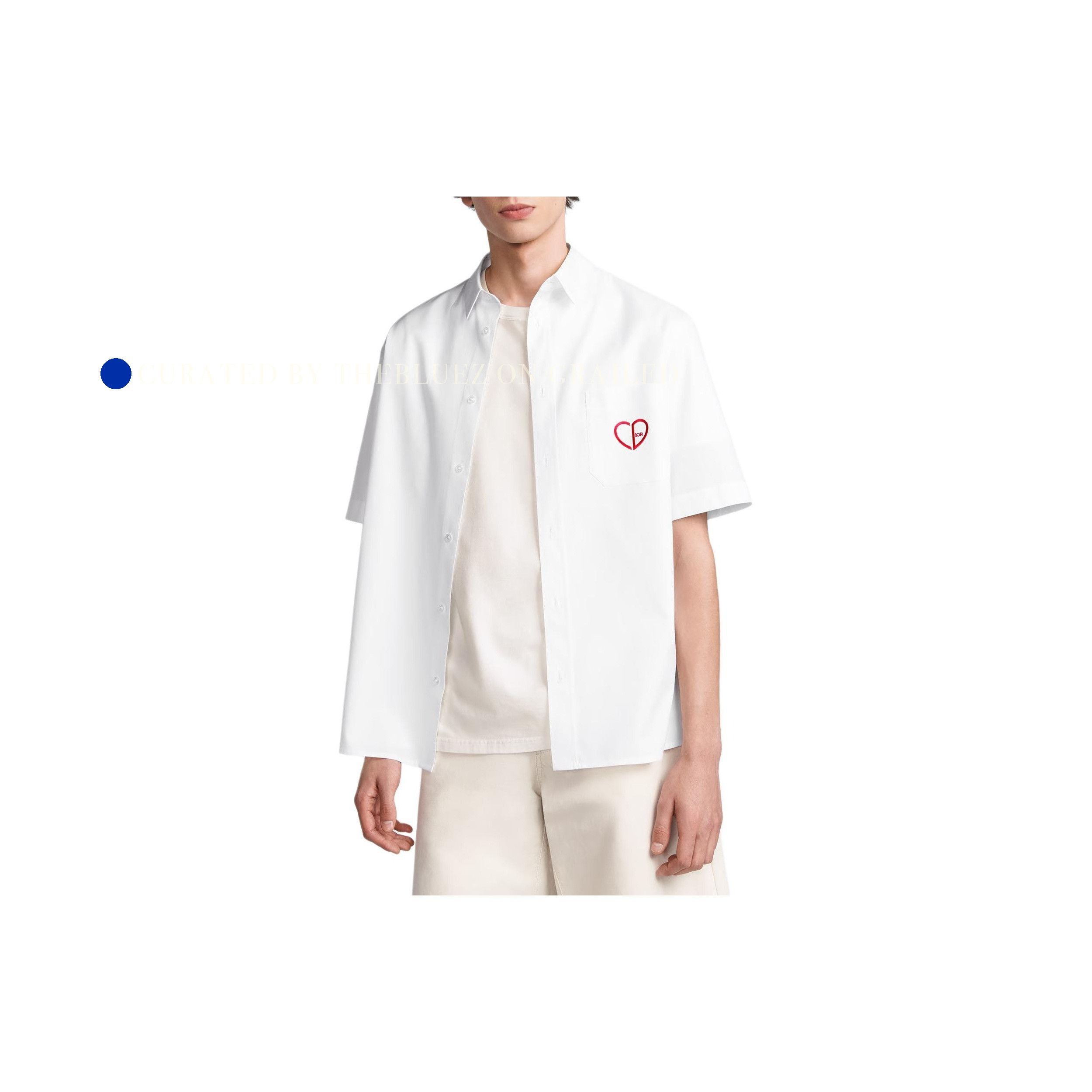 Dior Heart Logo Embroidered White Shirt Size US M / EU 48-50 / 2 - 11 Thumbnail