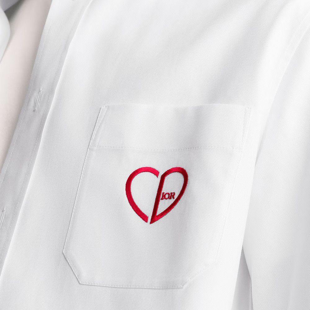 Dior Heart Logo Embroidered White Shirt Size US M / EU 48-50 / 2 - 12 Thumbnail