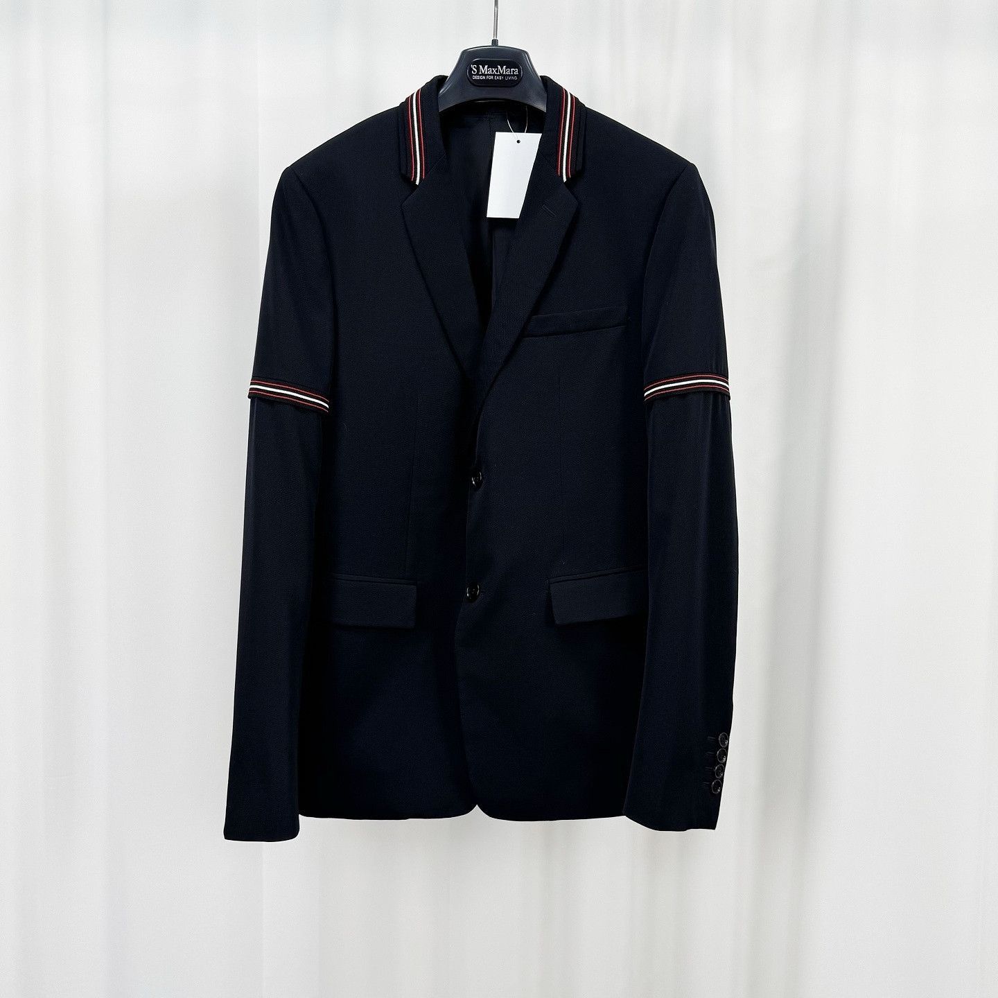 Dior Striped Trim Black Blazer Size US M / EU 48-50 / 2 - 7 Thumbnail