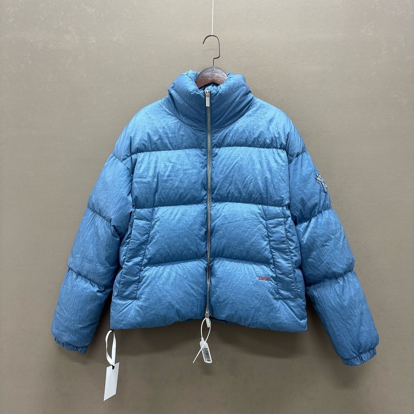 Dior Blue Logo Puffer Jacket in Size M Size US M / EU 48-50 / 2 - 6 Thumbnail