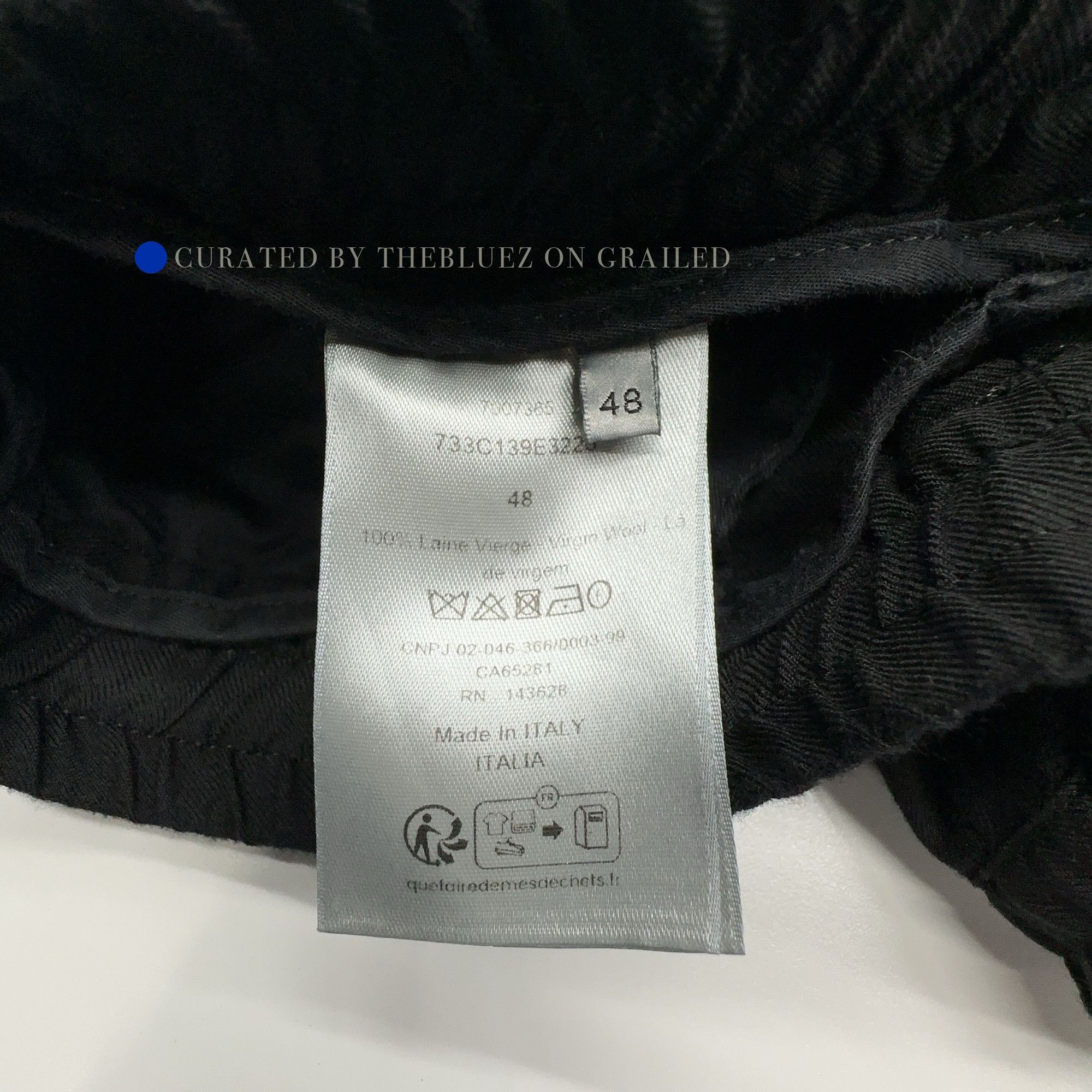 Dior Black Drawstring Pants in Virgin Wool Size US 32 / EU 48 - 2 Thumbnail