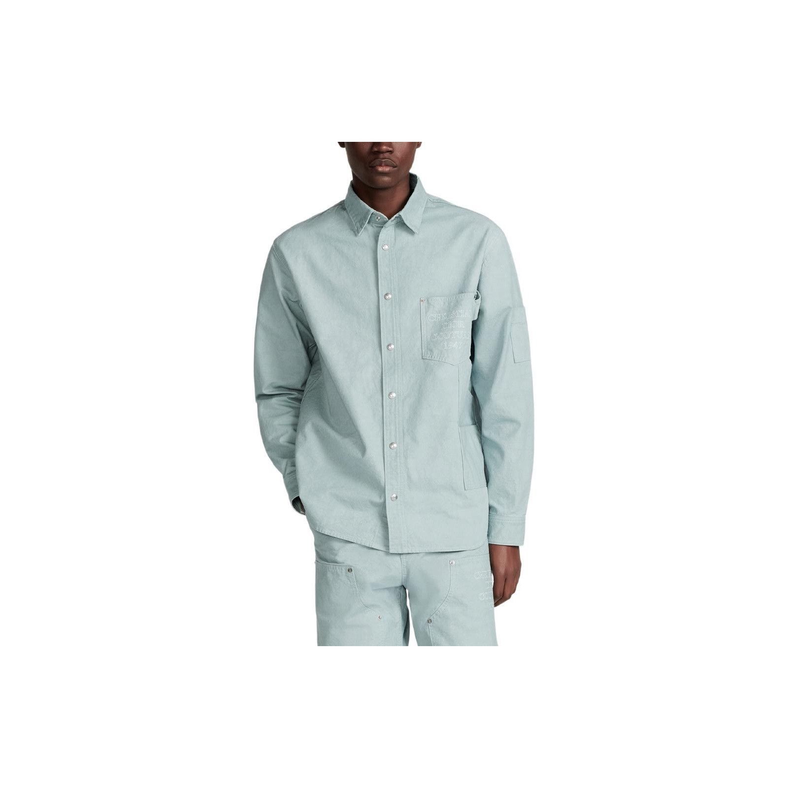 Dior Embroidered Blue Button-Up Shirt Size US L / EU 52-54 / 3 - 6 Thumbnail