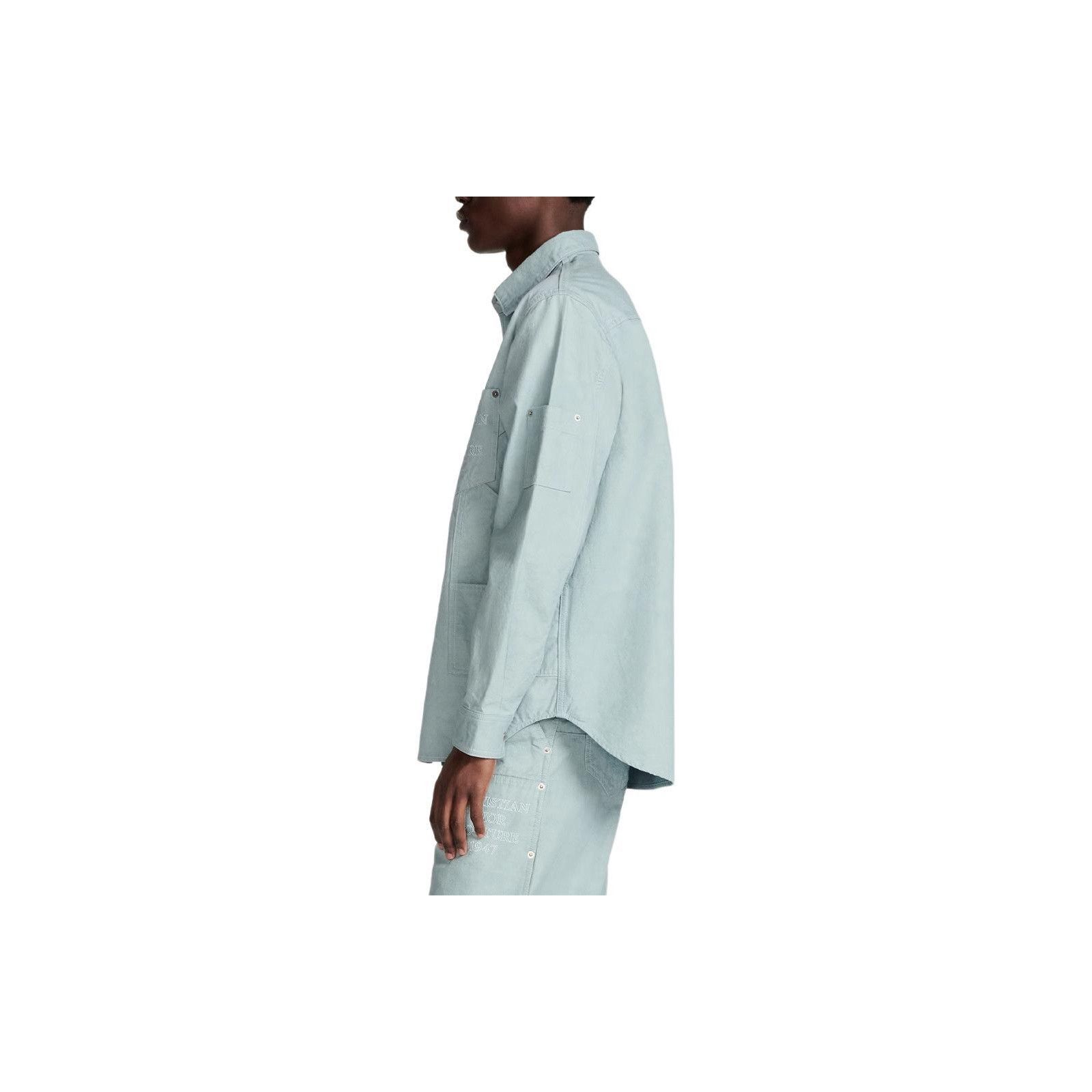 Dior Embroidered Blue Button-Up Shirt Size US L / EU 52-54 / 3 - 8 Thumbnail