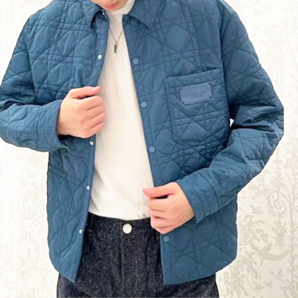 Dior Quilted Snap Jacket in Blue, Size M Size US M / EU 48-50 / 2 - 9 Thumbnail