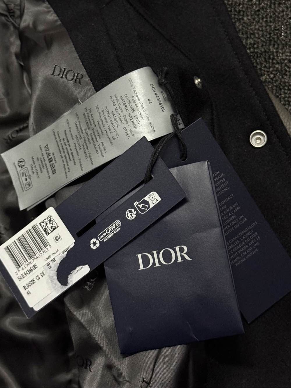 Dior Black Varsity Jacket in Size S Size US S / EU 44-46 / 1 - 5 Thumbnail