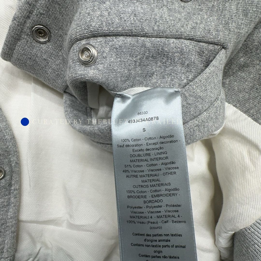 Dior Gray Varsity Jacket in Size S Size US S / EU 44-46 / 1 - 3 Thumbnail