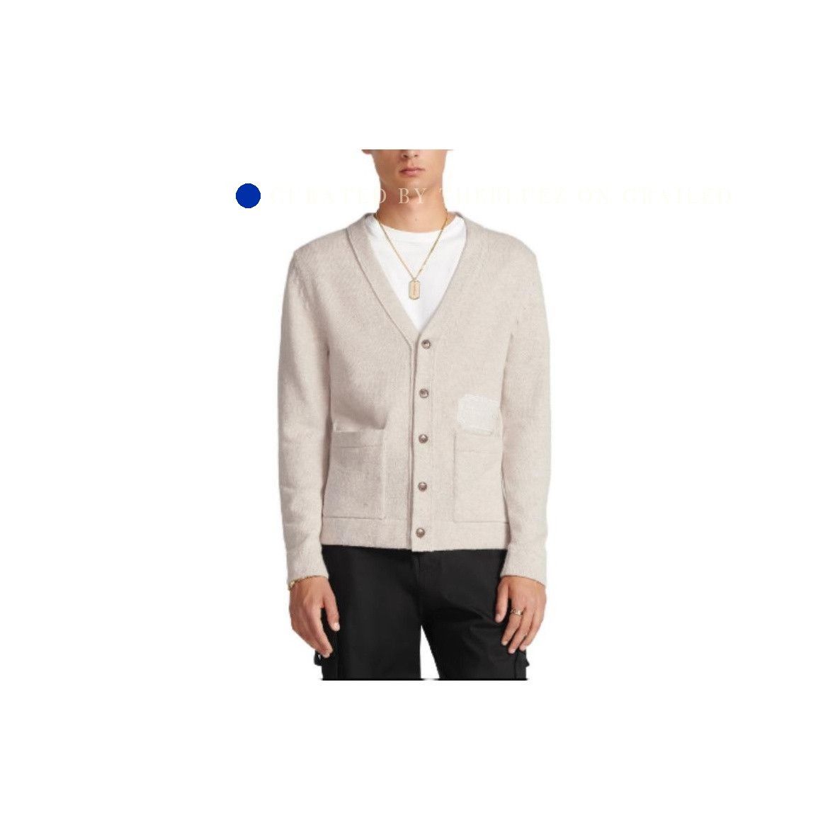 Dior Cashmere Logo Patch Cardigan in Beige Size US XXL / EU 58 / 5 - 5 Thumbnail