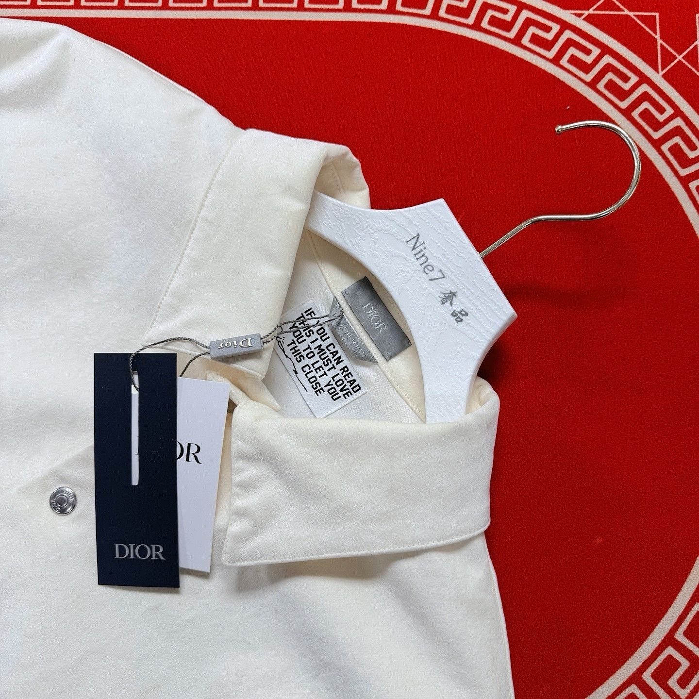 Dior Embroidered Logo Button Up Shirt in Beige Size US M / EU 48-50 / 2 - 3 Thumbnail