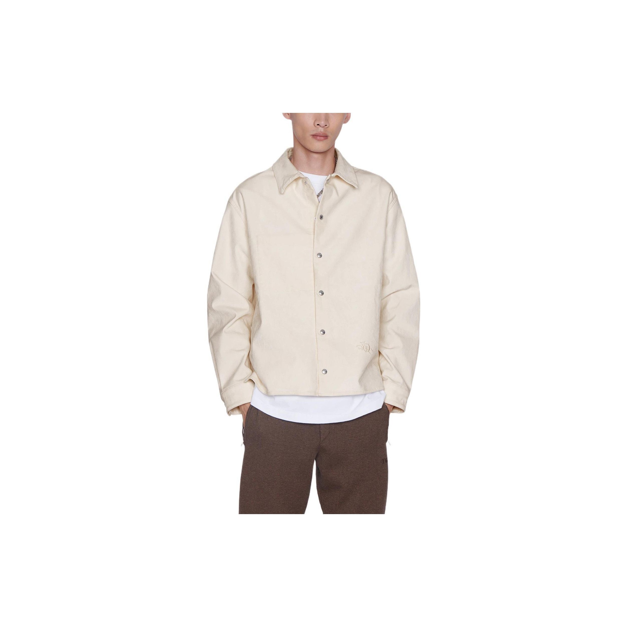 Dior Embroidered Logo Button Up Shirt in Beige Size US M / EU 48-50 / 2 - 7 Thumbnail