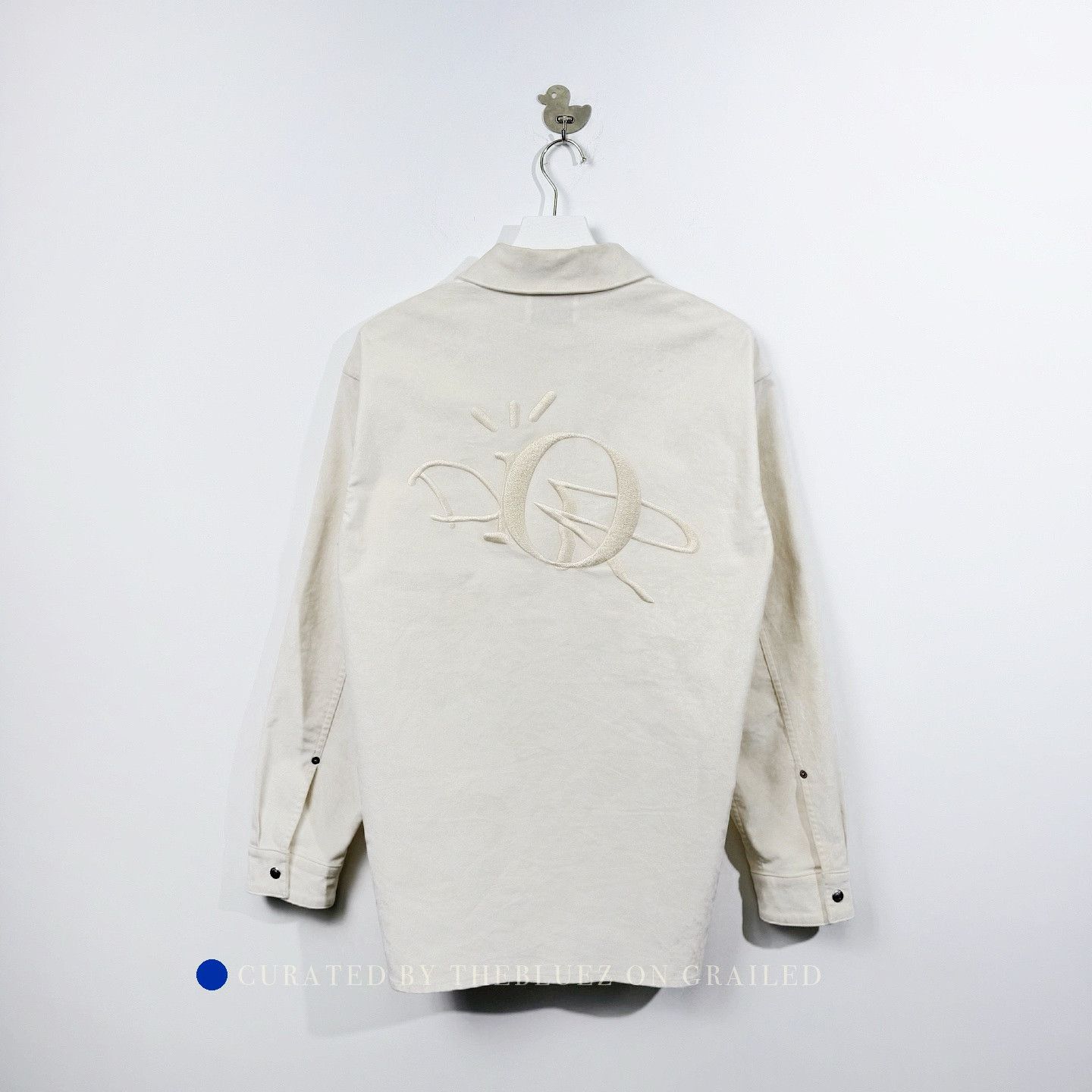 Dior Embroidered Logo Button Up Shirt in Beige Size US M / EU 48-50 / 2 - 2 Thumbnail