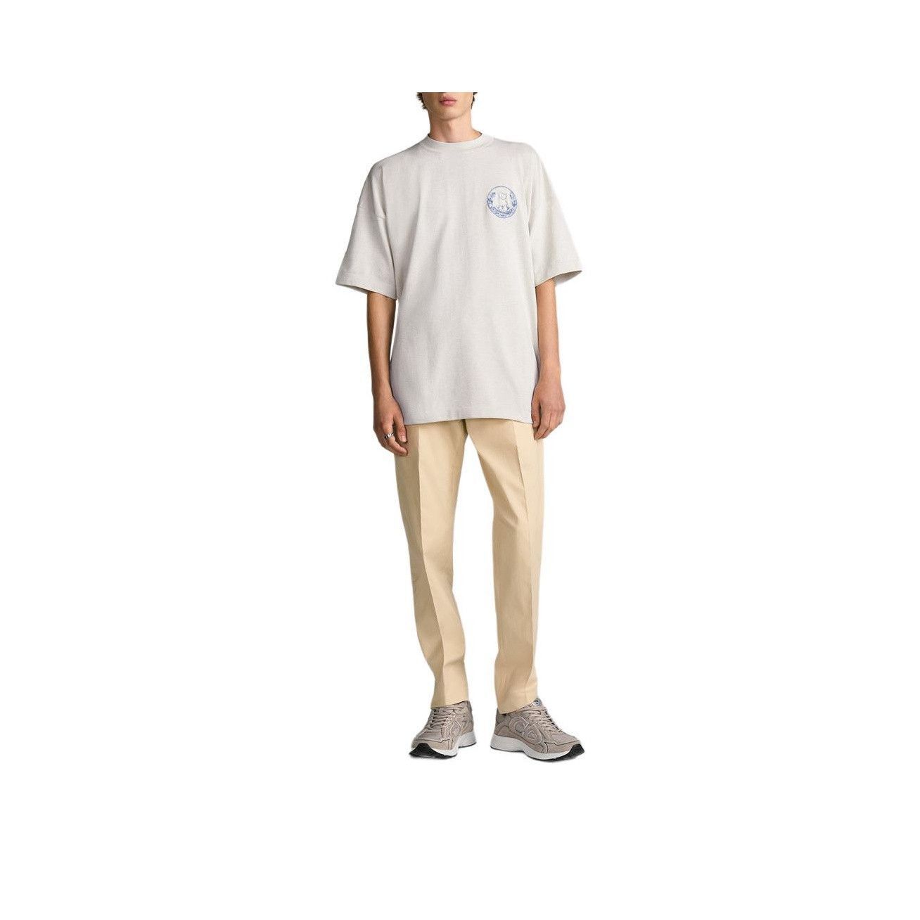Dior Hylton Nel Embroidery Beige T-Shirt Size US XL / EU 56 / 4 - 5 Thumbnail
