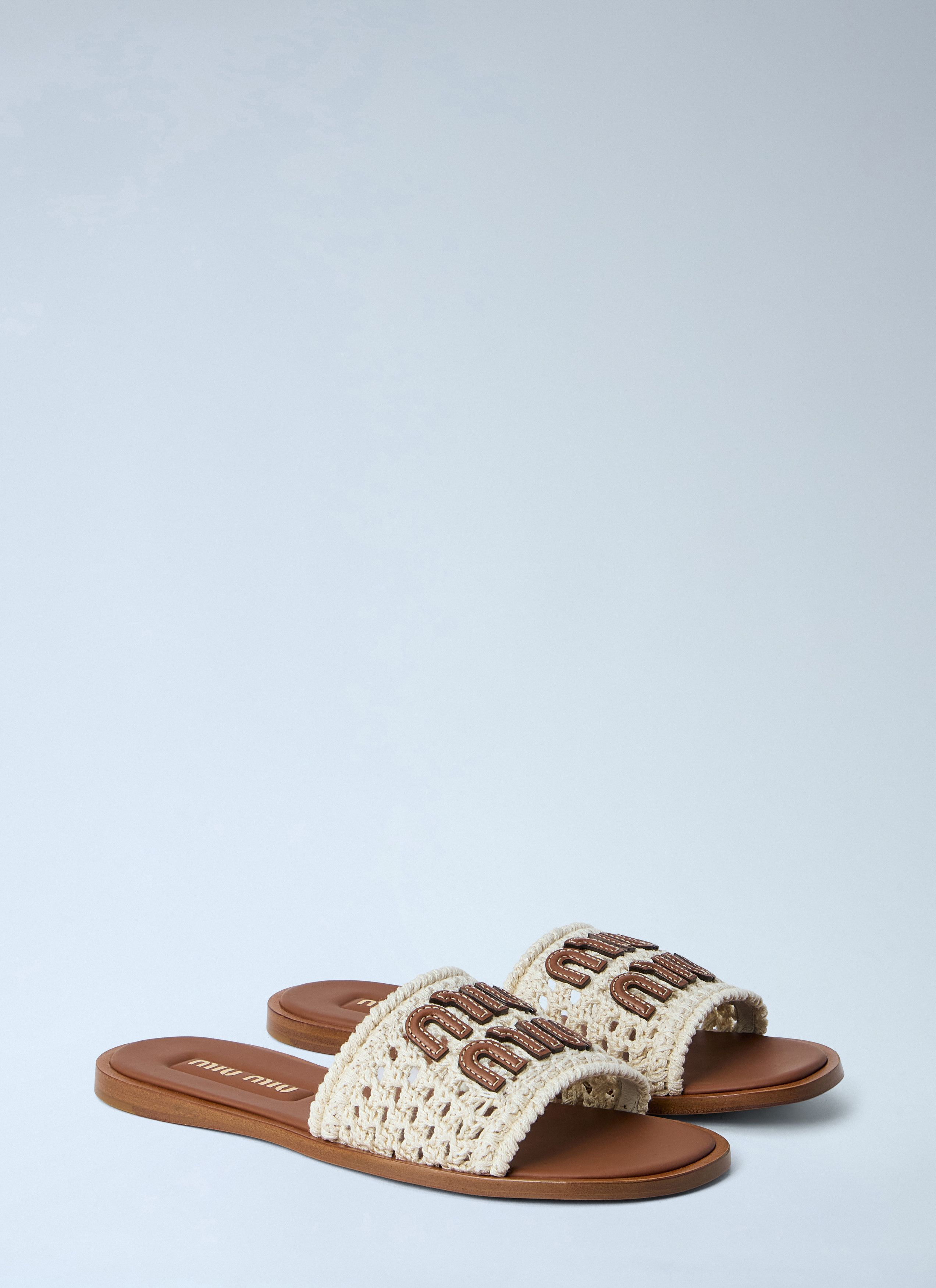 Miu Miu Crochet Slide Sandals Size US 7 / IT 37 - 2 Thumbnail