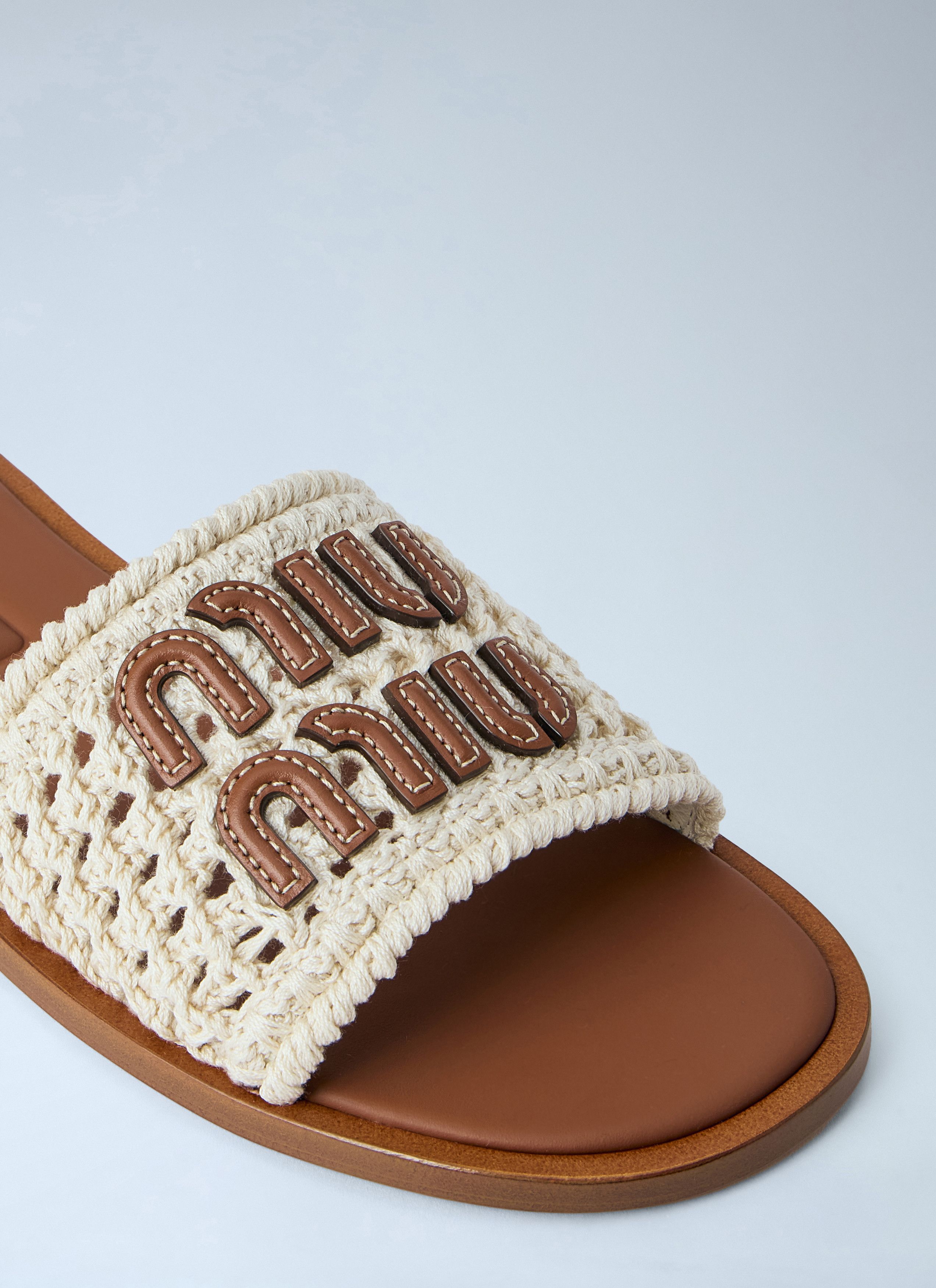 Miu Miu Crochet Slide Sandals Size US 9 / IT 39 - 3 Thumbnail