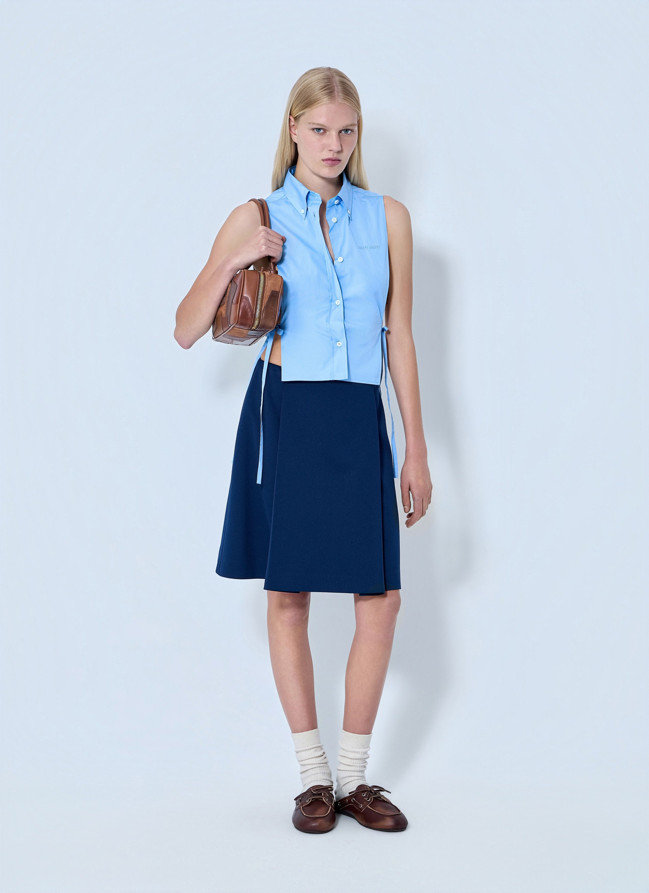 Miu Miu Poplin Sleeveless Shirt Size M / US 6-8 / IT 42-44 - 2 Thumbnail