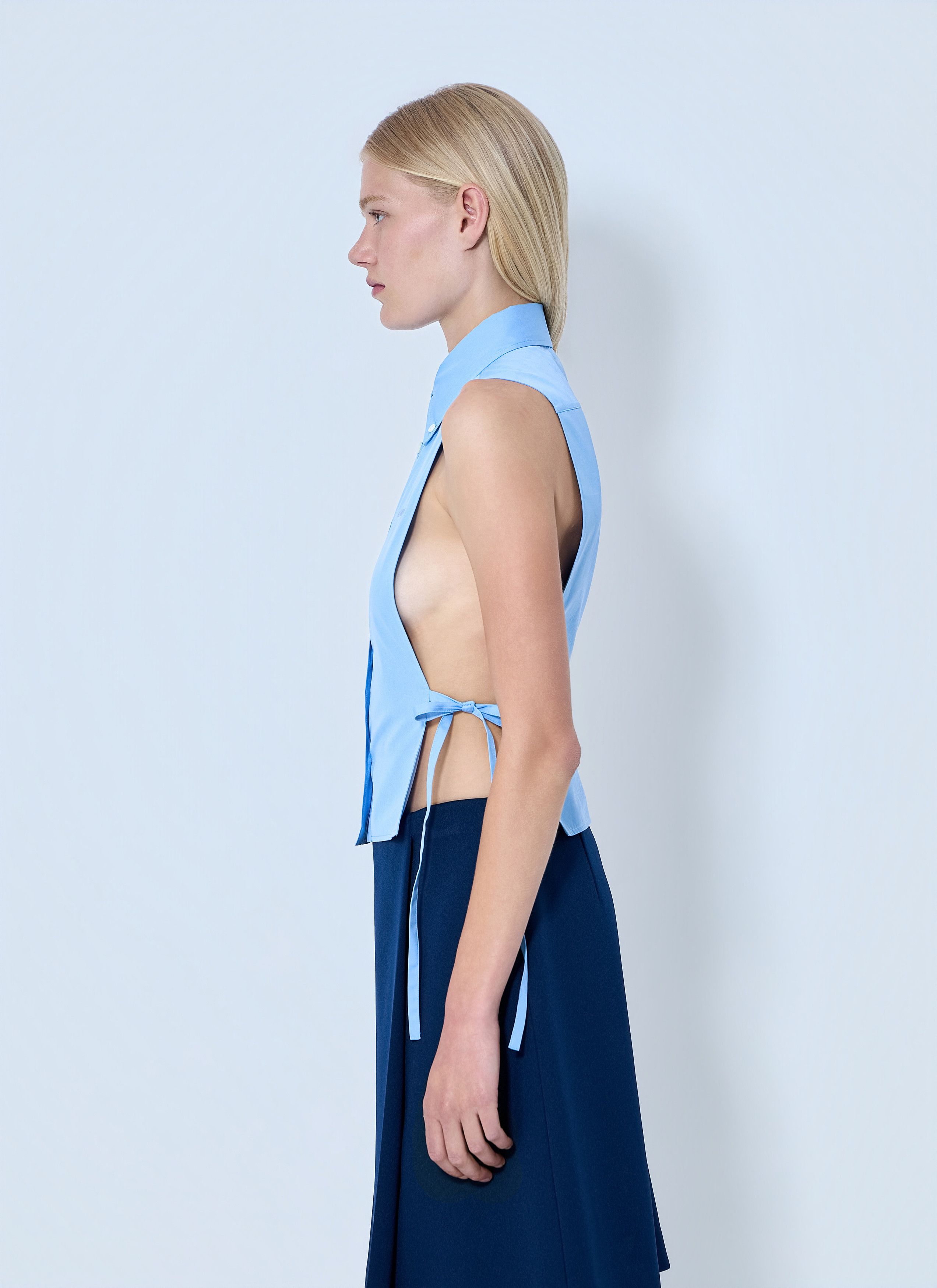 Miu Miu Poplin Sleeveless Shirt Size M / US 6-8 / IT 42-44 - 3 Thumbnail