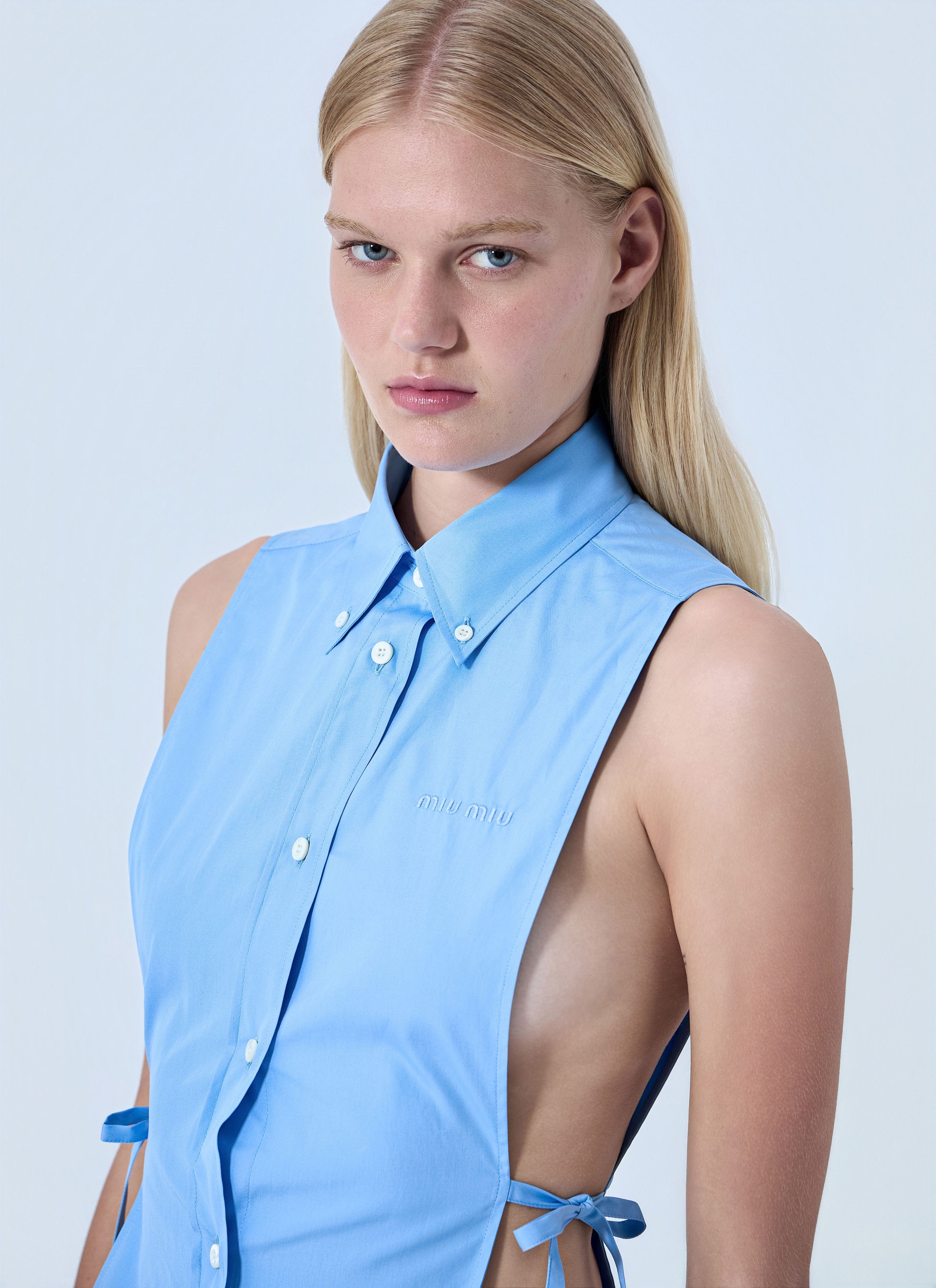 Miu Miu Poplin Sleeveless Shirt Size M / US 6-8 / IT 42-44 - 5 Thumbnail