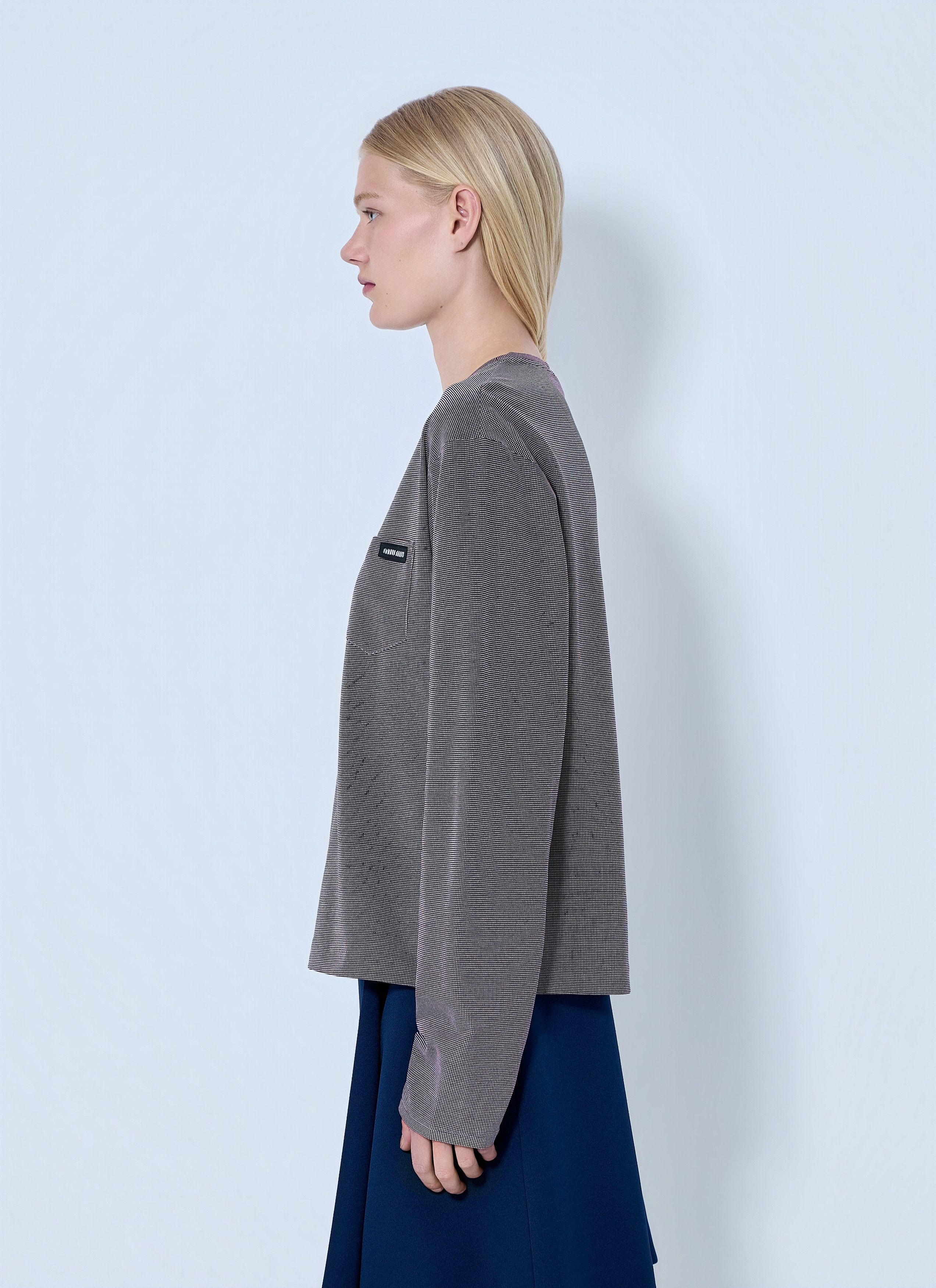 Miu Miu Jacquard Jersey T-Shirt Size S / US 4 / IT 40 - 3 Thumbnail