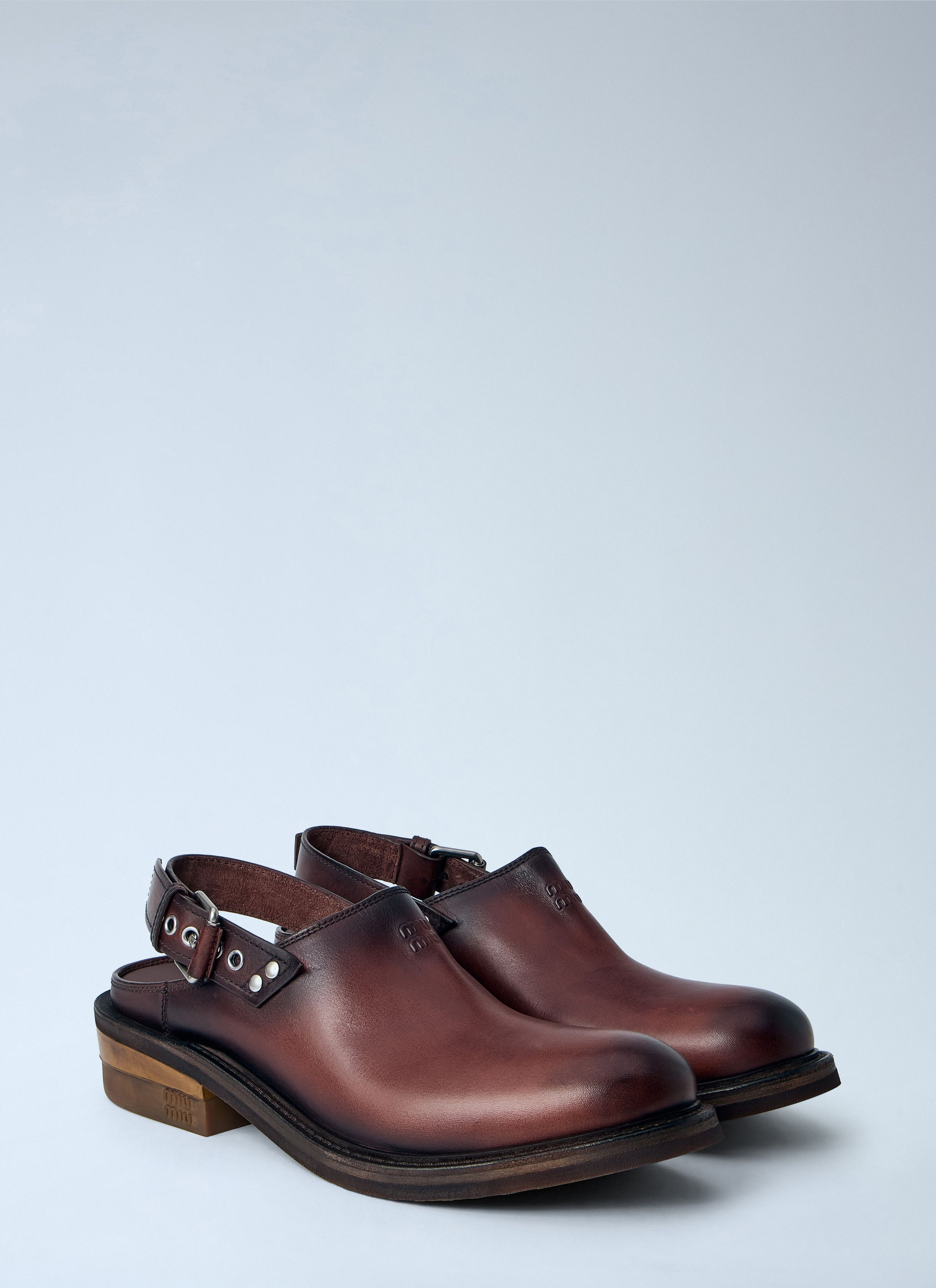 Miu Miu Foule Leather Mules Size US 6 / IT 36 - 2 Thumbnail