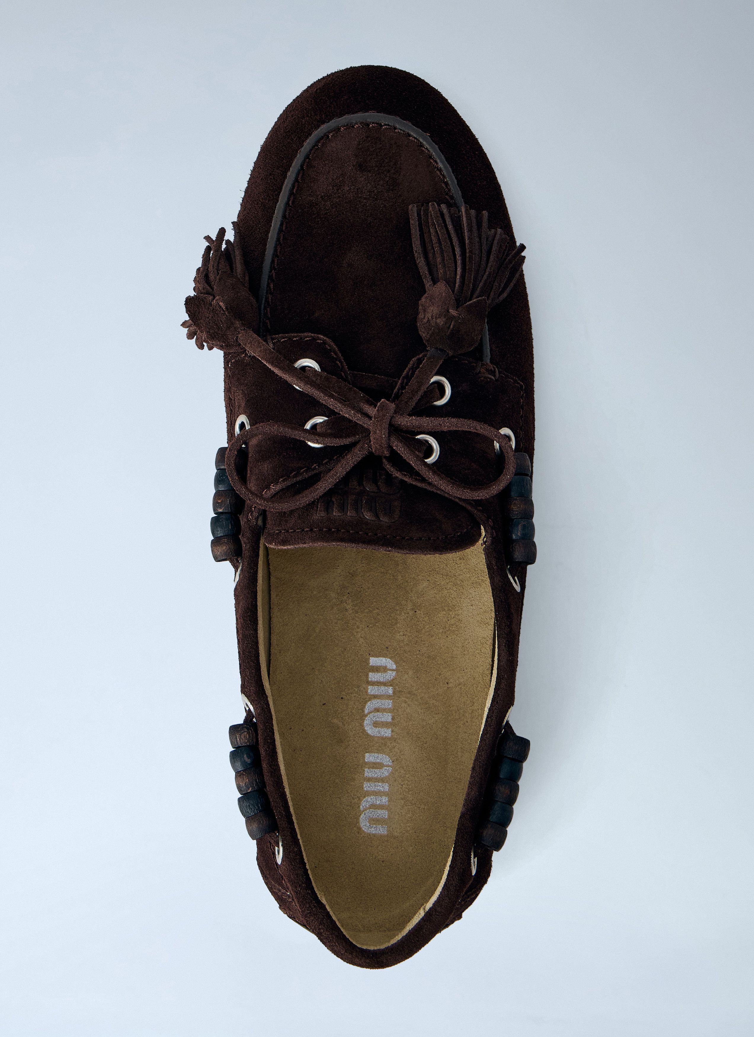 Miu Miu Suede Tassel Loafers Size US 9 / IT 39 - 6 Thumbnail