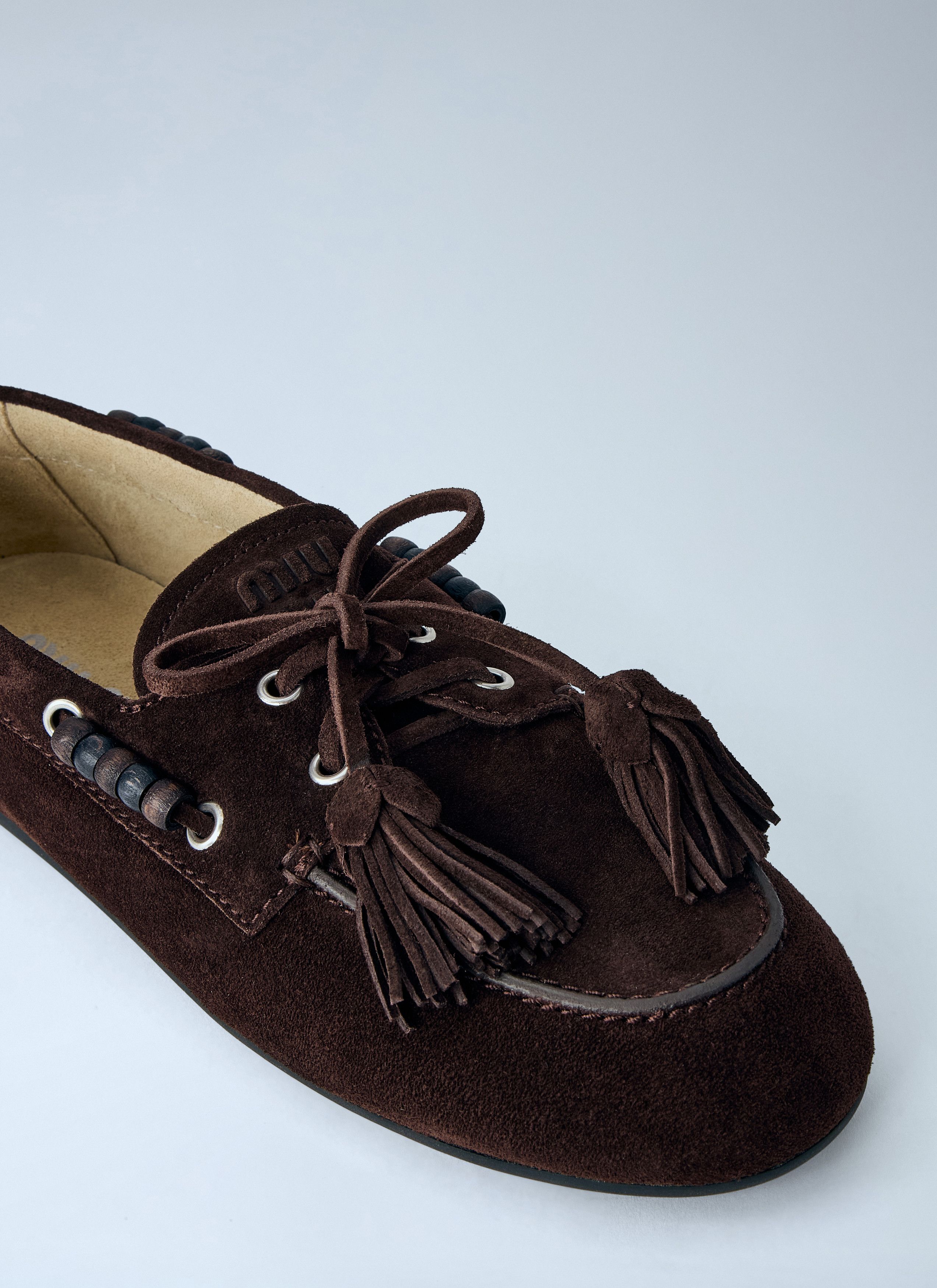 Miu Miu Suede Tassel Loafers Size US 9 / IT 39 - 3 Thumbnail