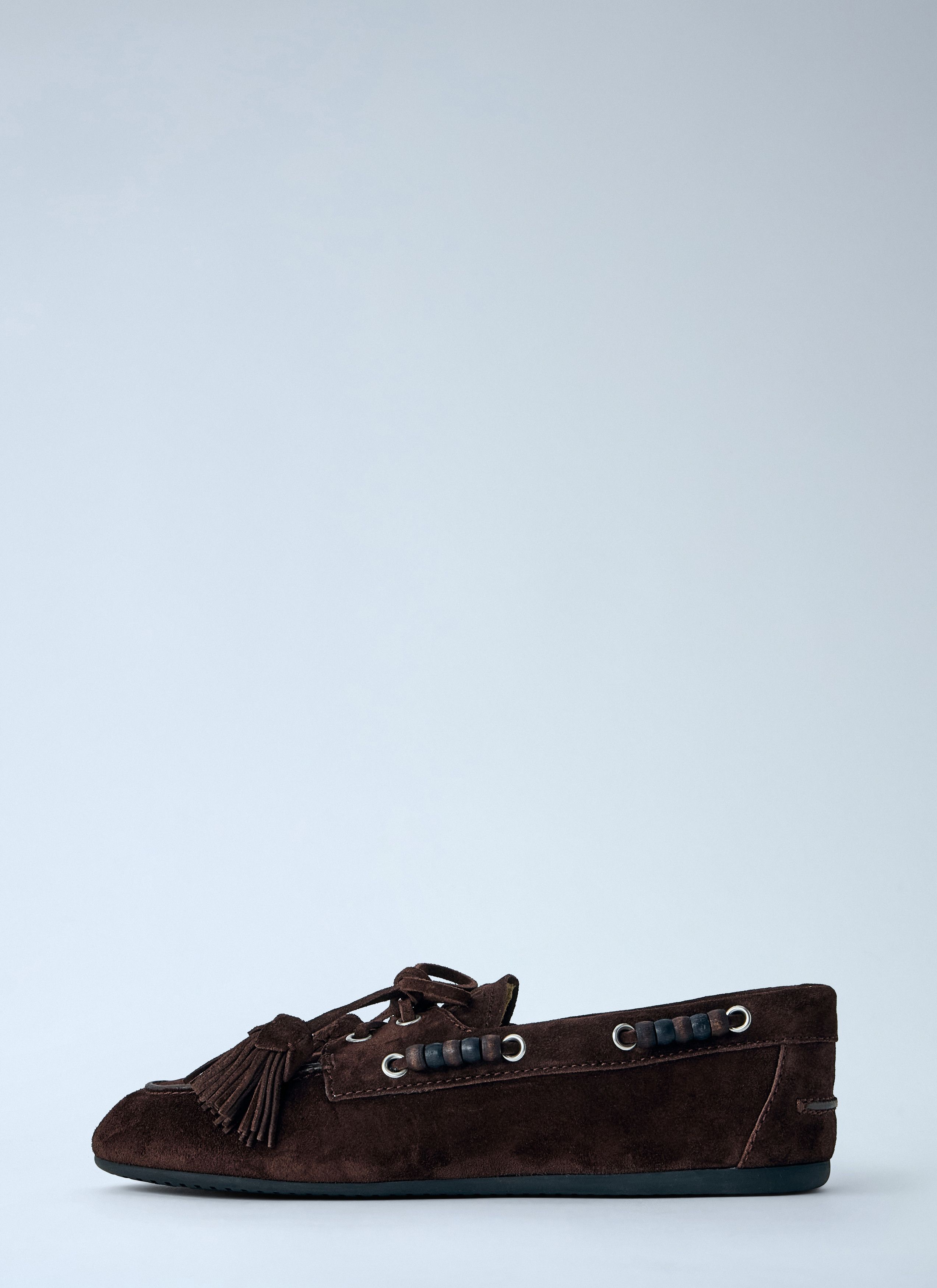 Miu Miu Suede Tassel Loafers Size US 9 / IT 39 - 4 Thumbnail
