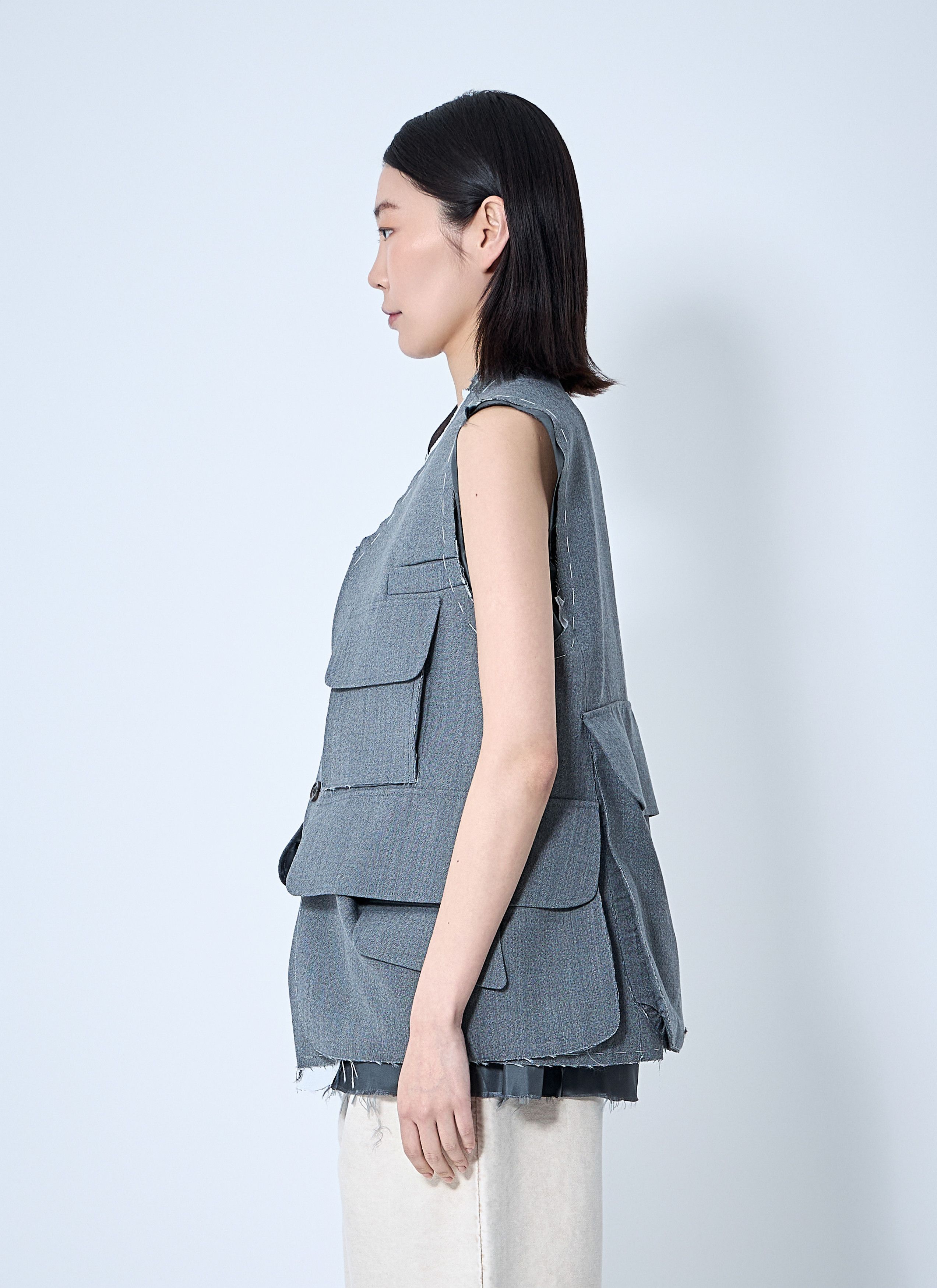 Maison Margiela Distressed Wool Waistcoat Size M / US 6-8 / IT 42-44 - 3 Thumbnail