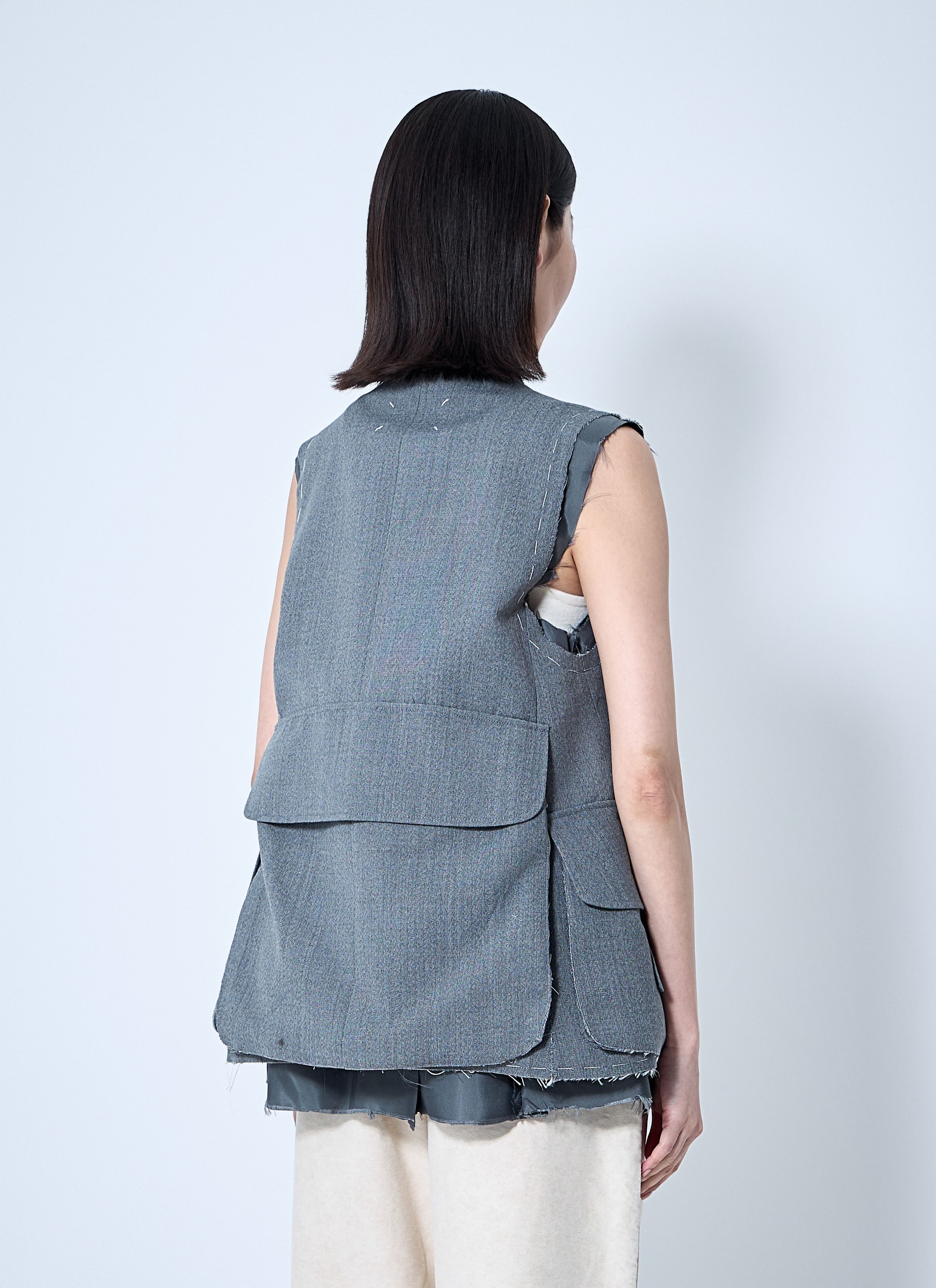 Maison Margiela Distressed Wool Waistcoat Size M / US 6-8 / IT 42-44 - 4 Thumbnail