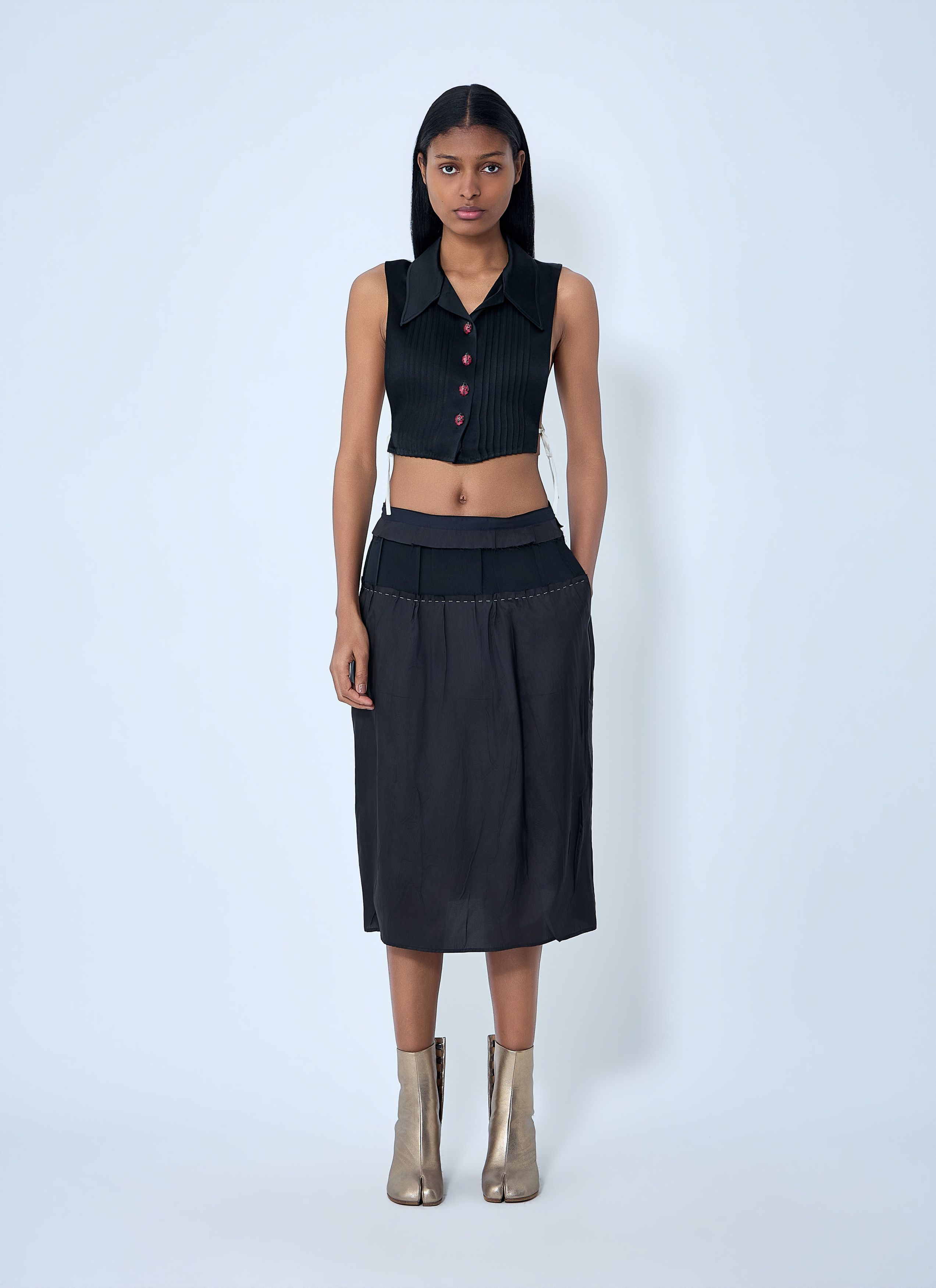 Maison Margiela Topstitching Midi Skirt Size 28" / US 6 / IT 42 - 2 Thumbnail