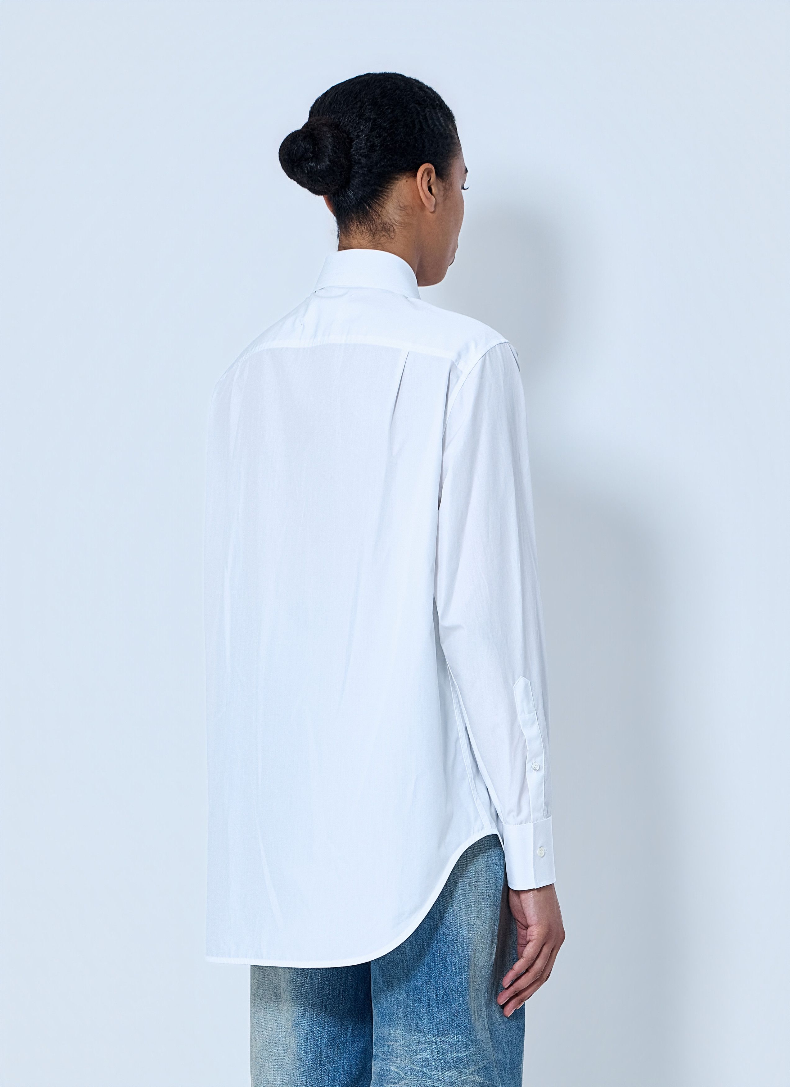 Maison Margiela White Folded V-Neck Collar Shirt Size M / US 6-8 / IT 42-44 - 4 Thumbnail