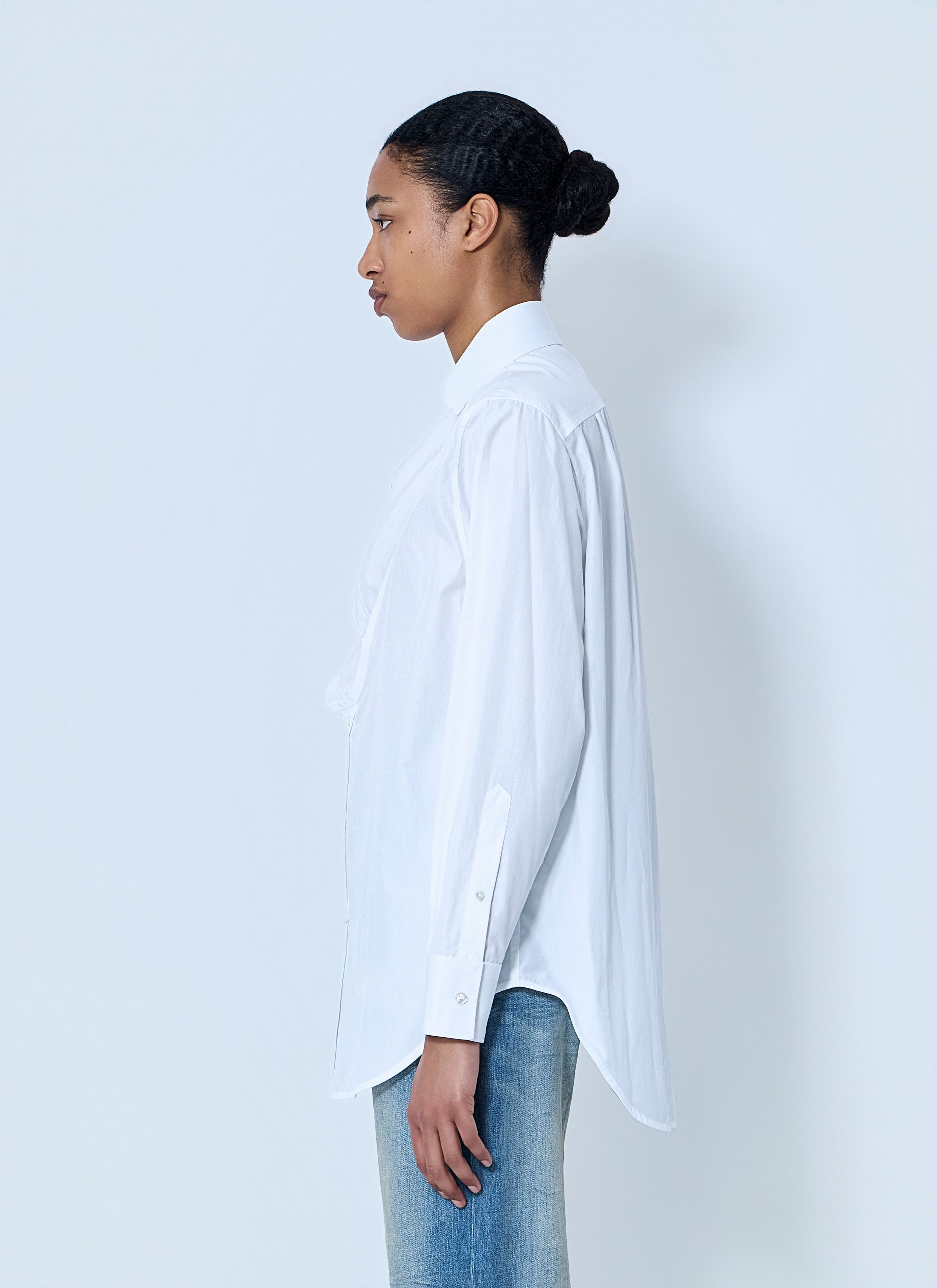 Maison Margiela White Folded V-Neck Collar Shirt Size M / US 6-8 / IT 42-44 - 3 Thumbnail