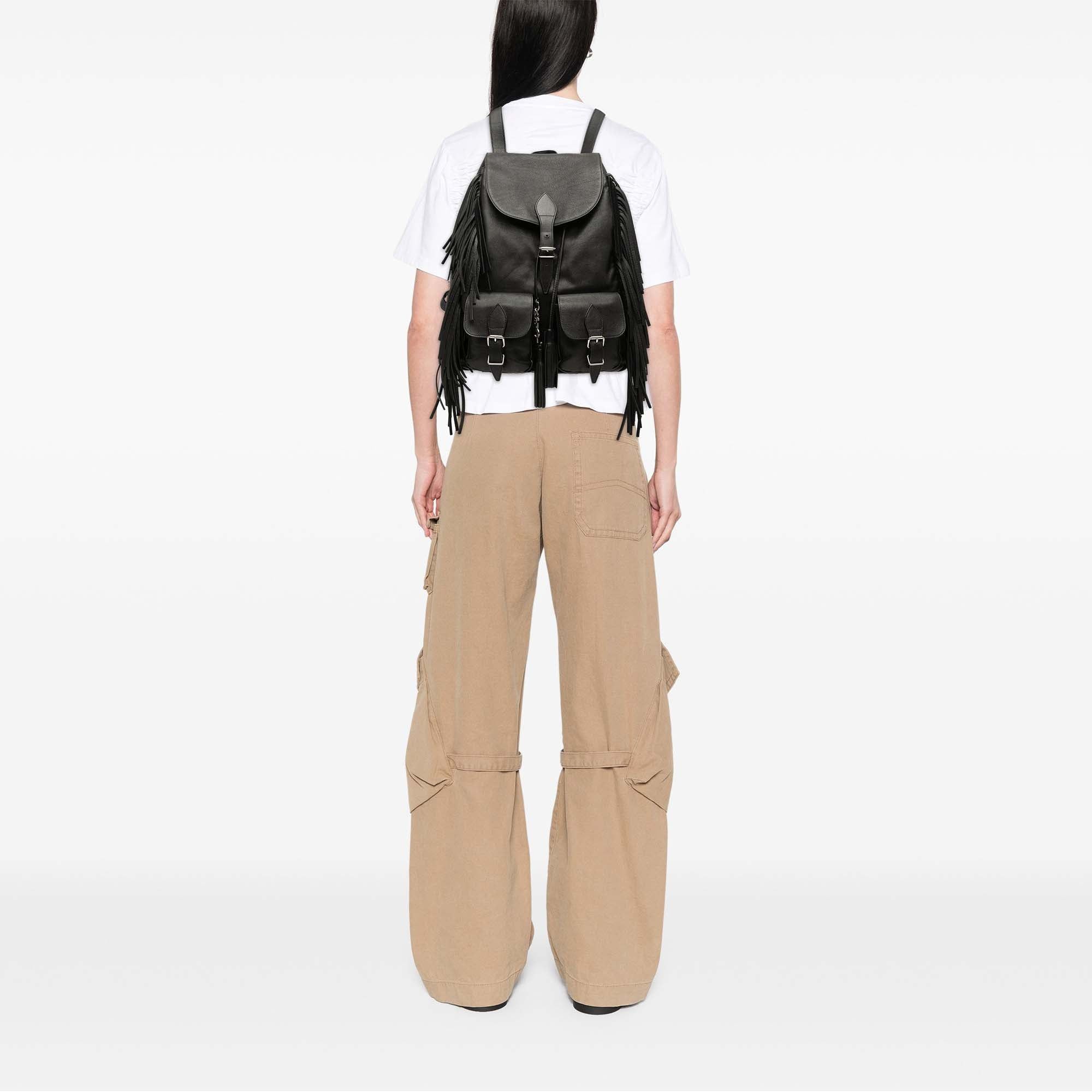Saint Laurent Paris Calfskin Fringe Festival Backpack Size ONE SIZE - 7 Thumbnail