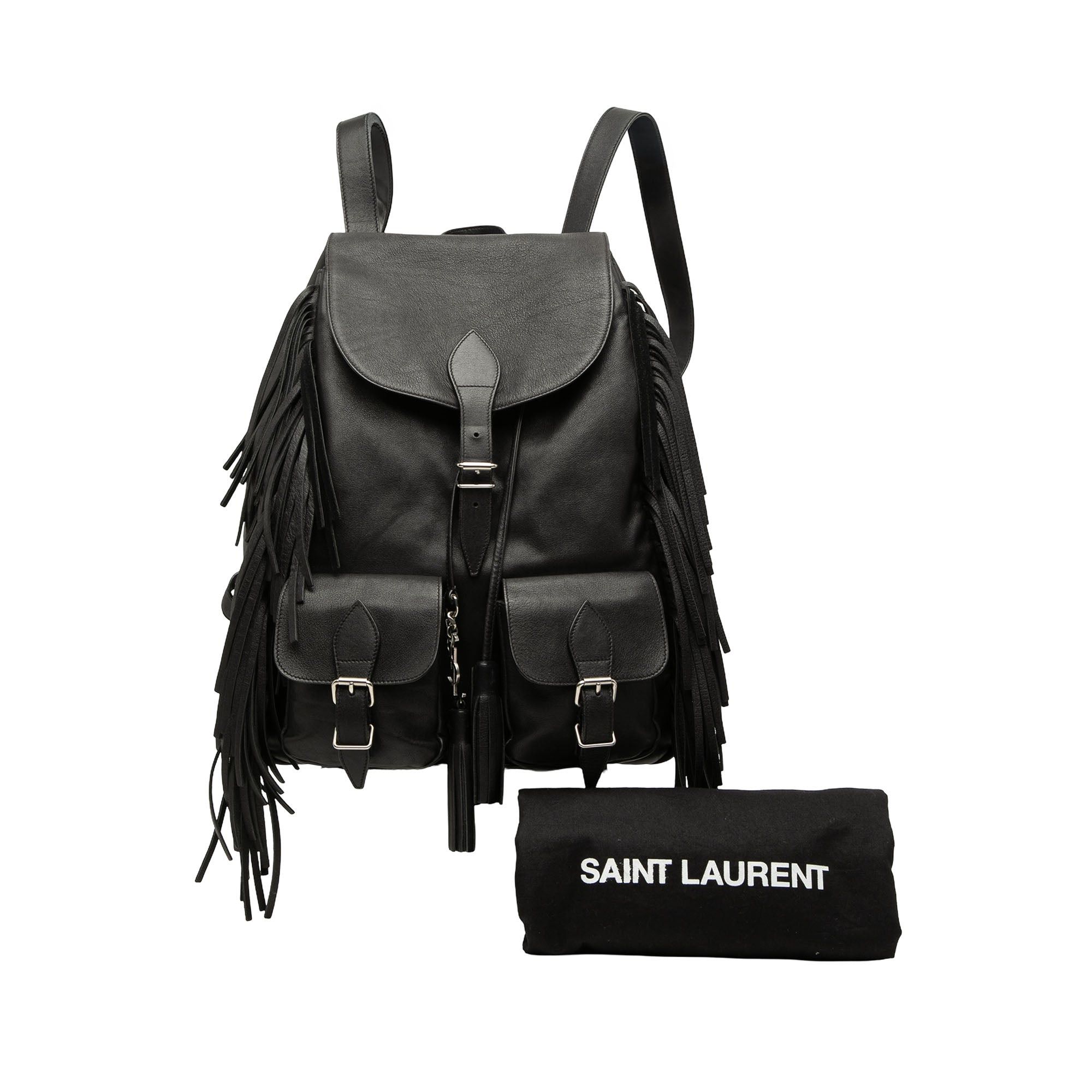 Saint Laurent Paris Calfskin Fringe Festival Backpack Size ONE SIZE - 8 Thumbnail
