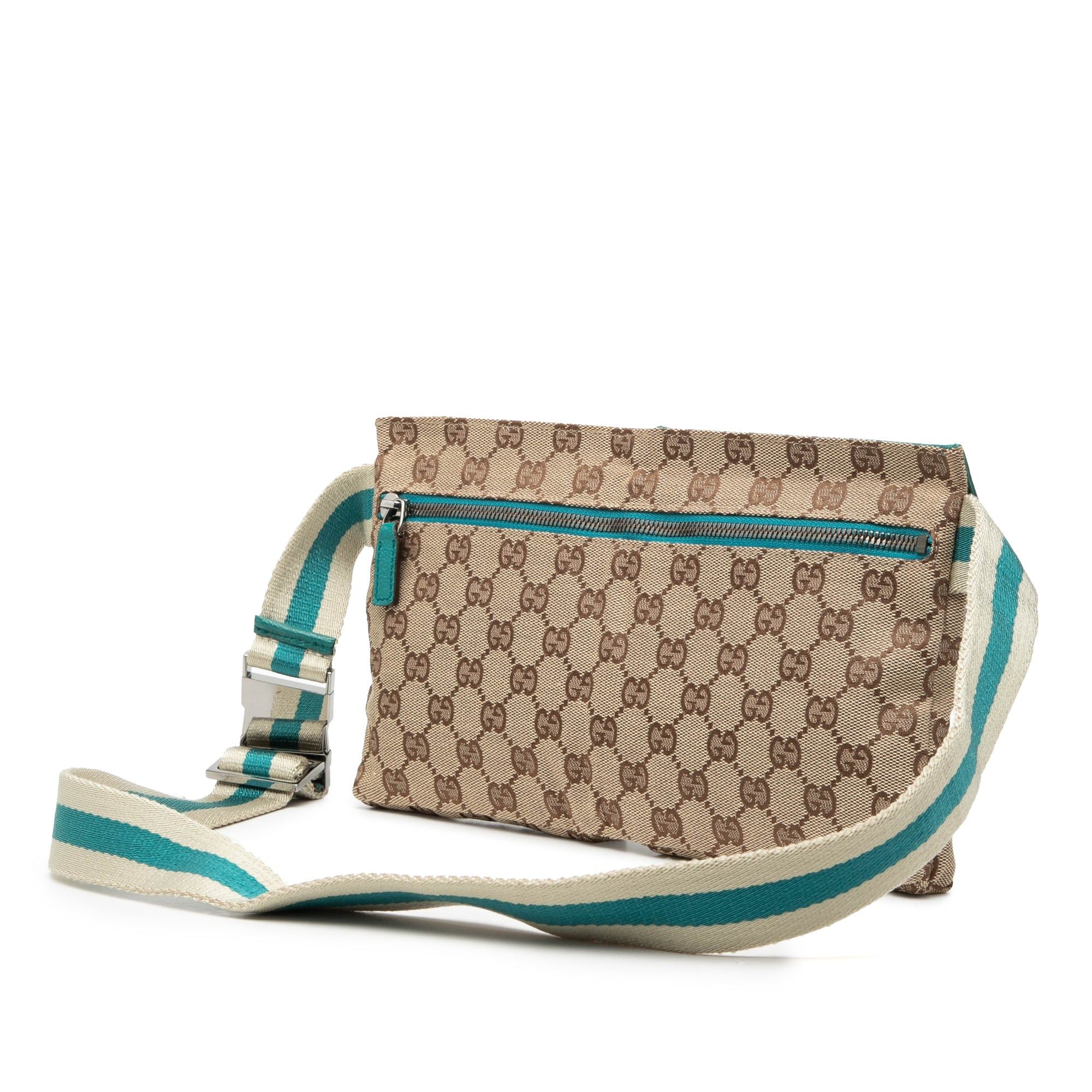 Gucci GG Canvas Web Double Pocket Belt Bag Size ONE SIZE - 2 Thumbnail