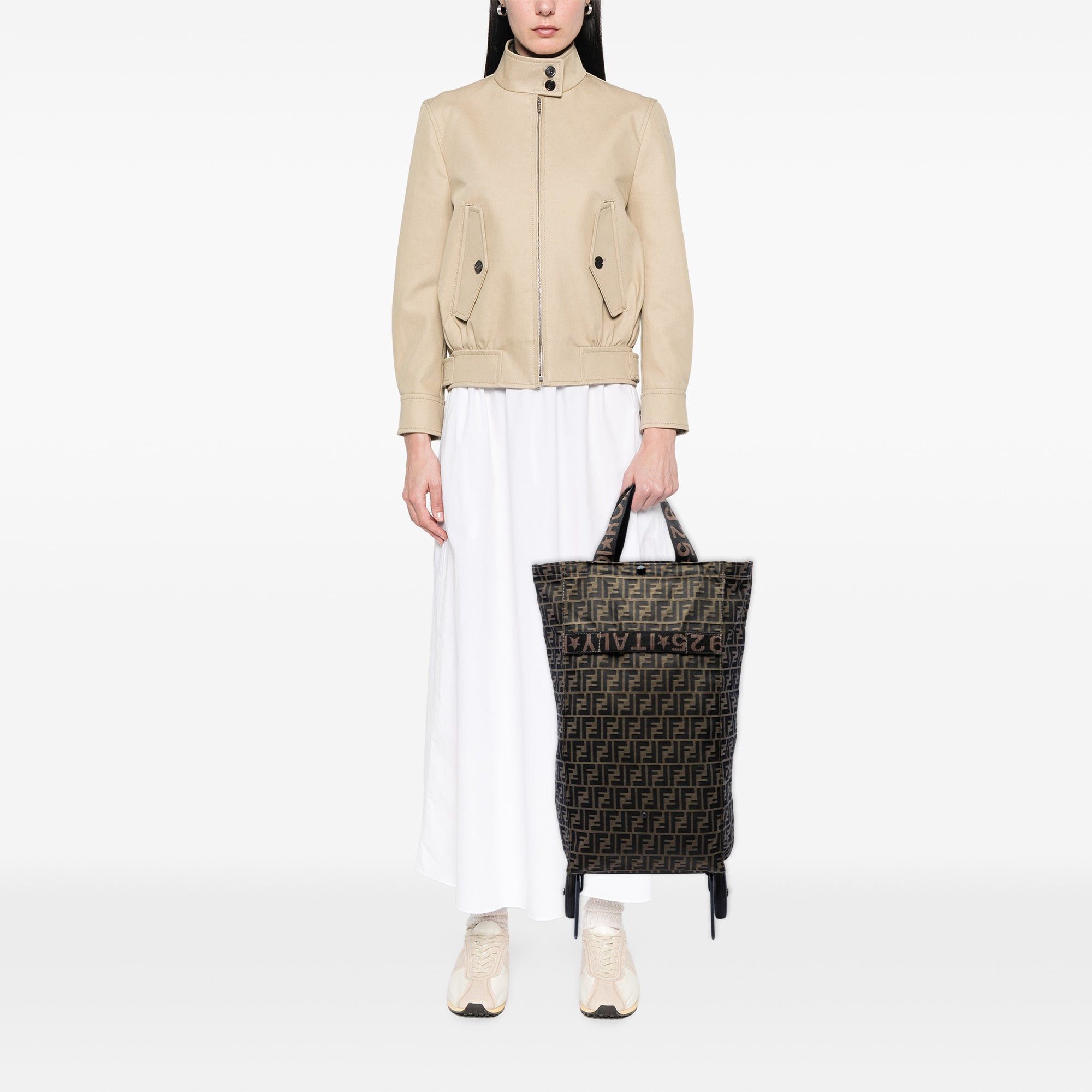 Fendi Zucca Canvas Foldable Jolly Trailer Rolling Cart Size ONE SIZE - 6 Thumbnail