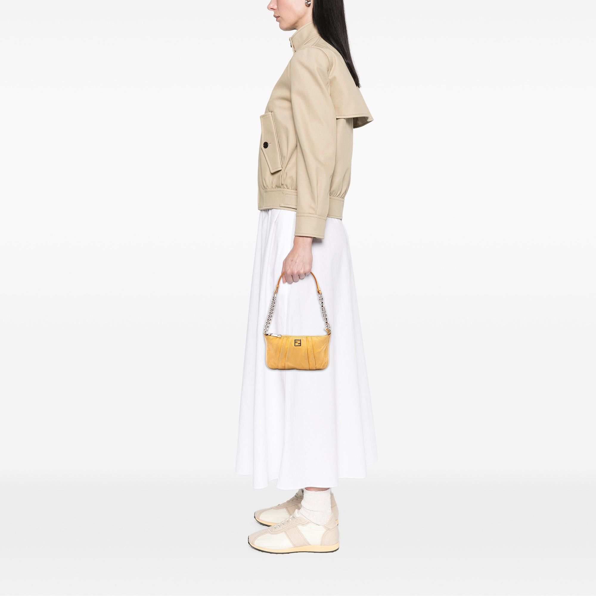 Fendi Pleated Nubuck FF Chain Pochette Size ONE SIZE - 7 Thumbnail