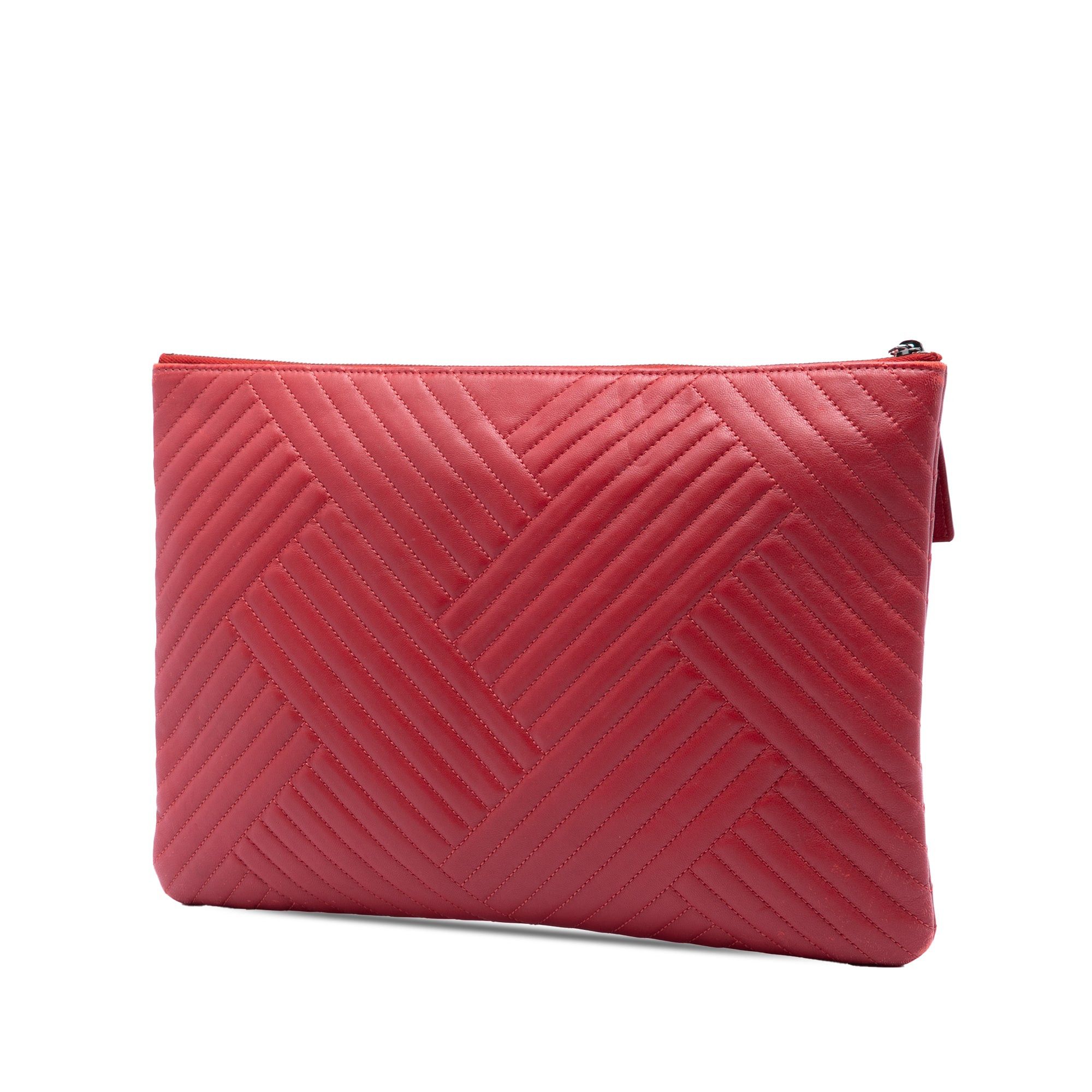 Chanel Large Diagonal Quilted Lambskin O Case Clutch Size ONE SIZE - 2 Thumbnail