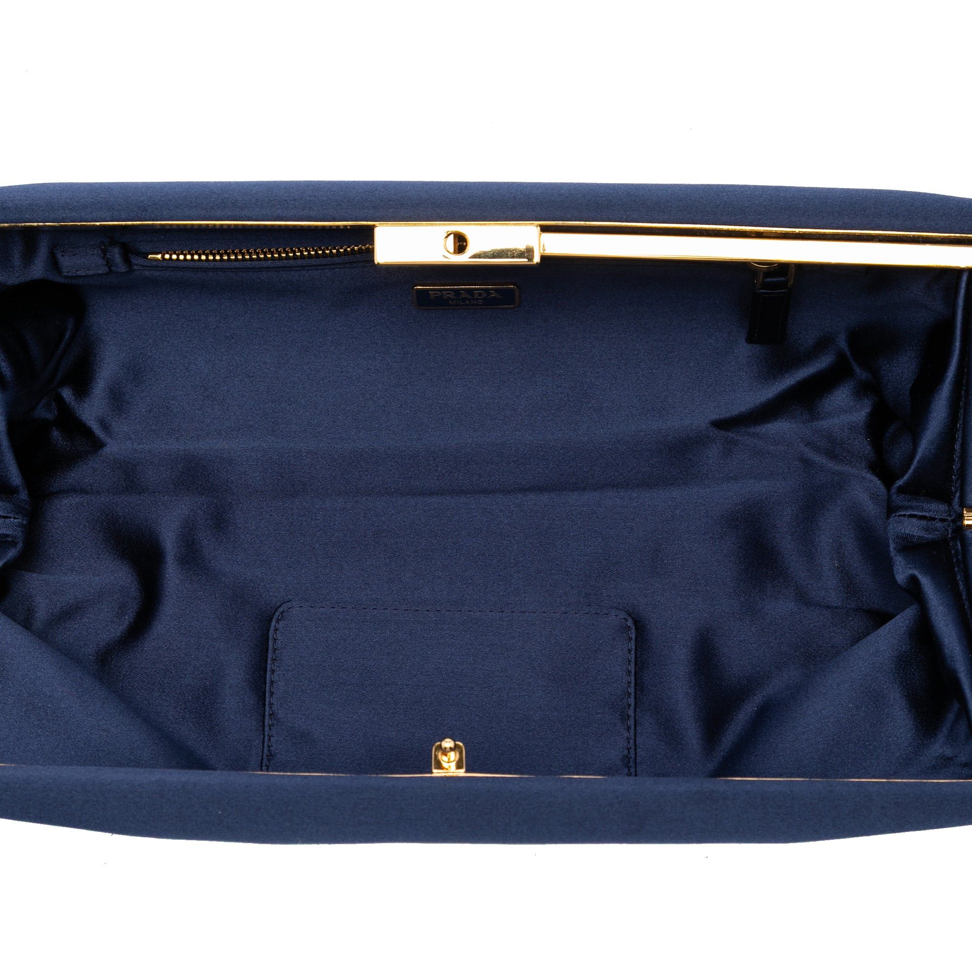 Prada Satin East West Frame Clutch Size ONE SIZE - 4 Thumbnail