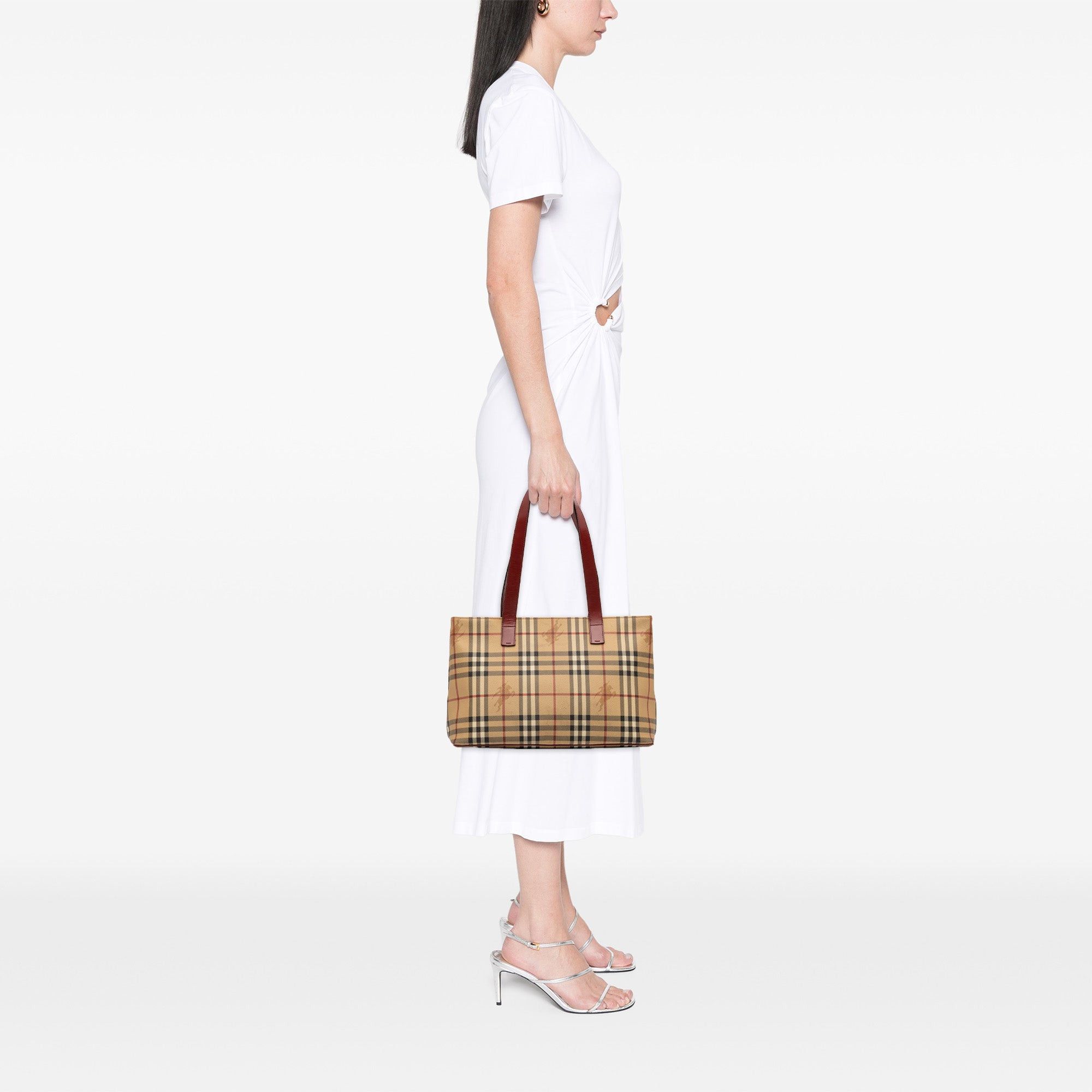 Burberry Haymarket Check Coated Canvas Tote Size ONE SIZE - 6 Thumbnail