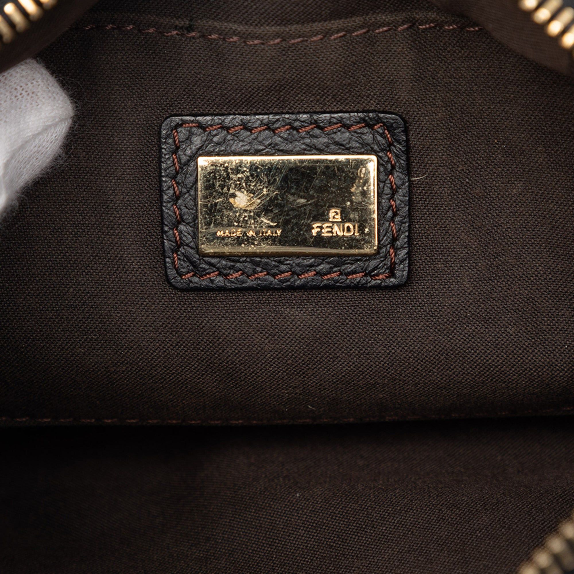 Fendi Small Zucchino Canvas F Charm Crossbody Size ONE SIZE - 5 Thumbnail