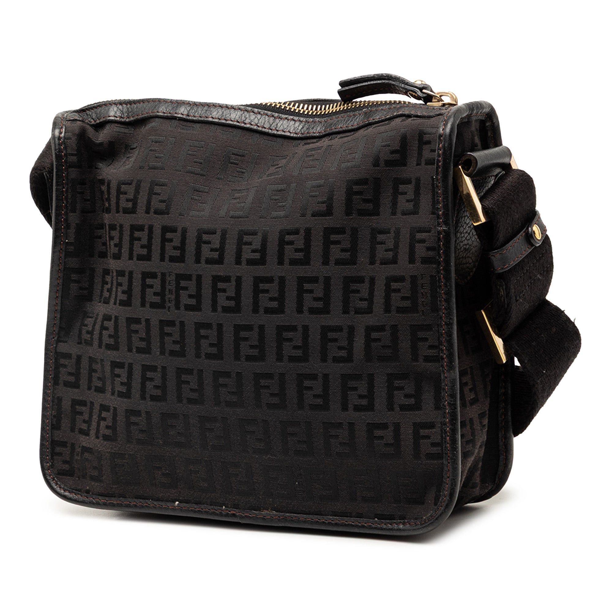 Fendi Small Zucchino Canvas F Charm Crossbody Size ONE SIZE - 2 Thumbnail