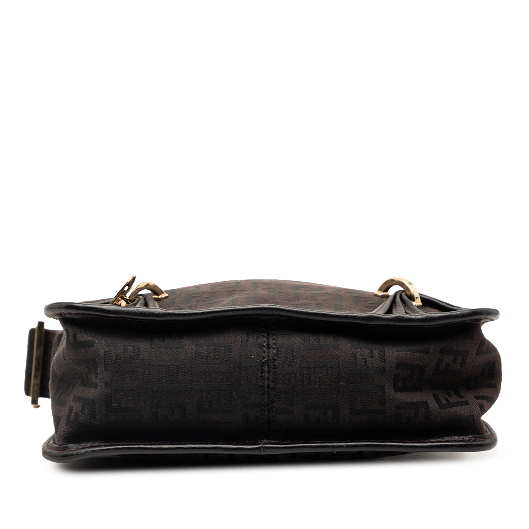 Fendi Small Zucchino Canvas F Charm Crossbody Size ONE SIZE - 3 Thumbnail