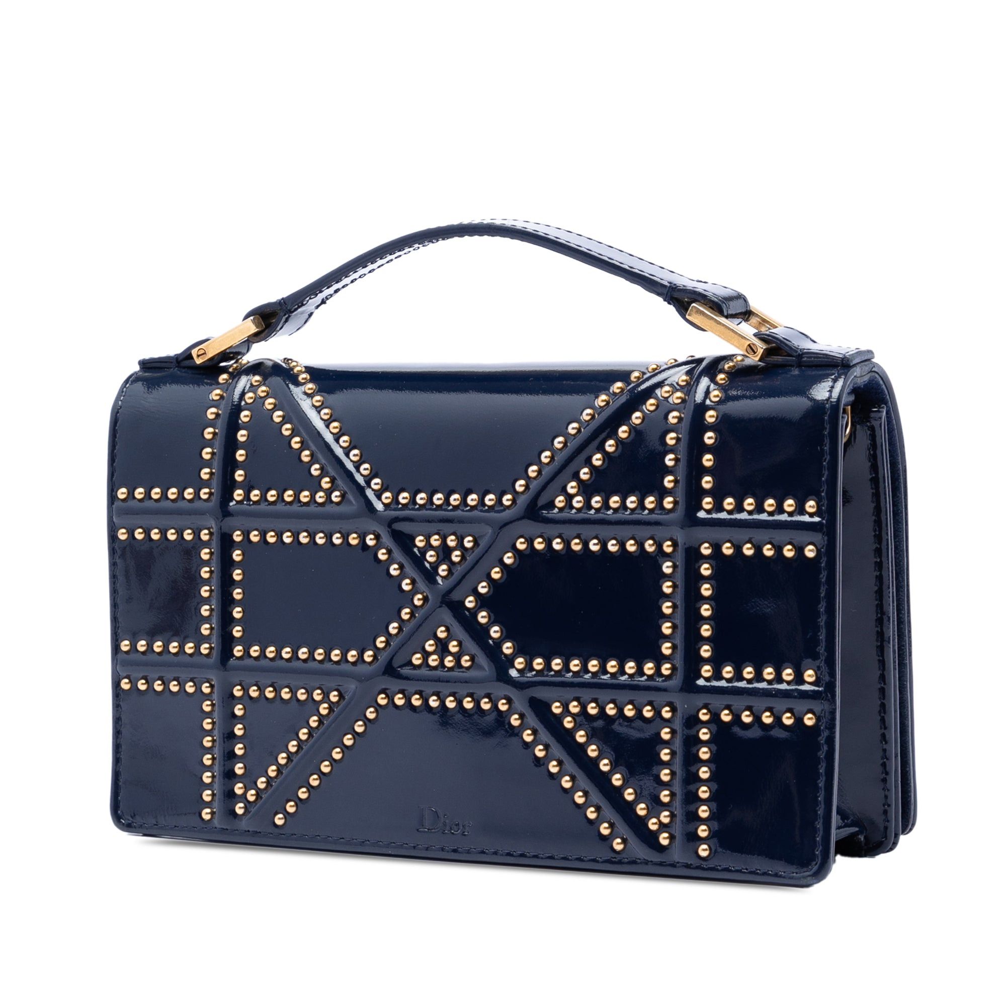 Dior Patent Studded Diorama Top Handle Wallet on Chain Size ONE SIZE - 2 Thumbnail