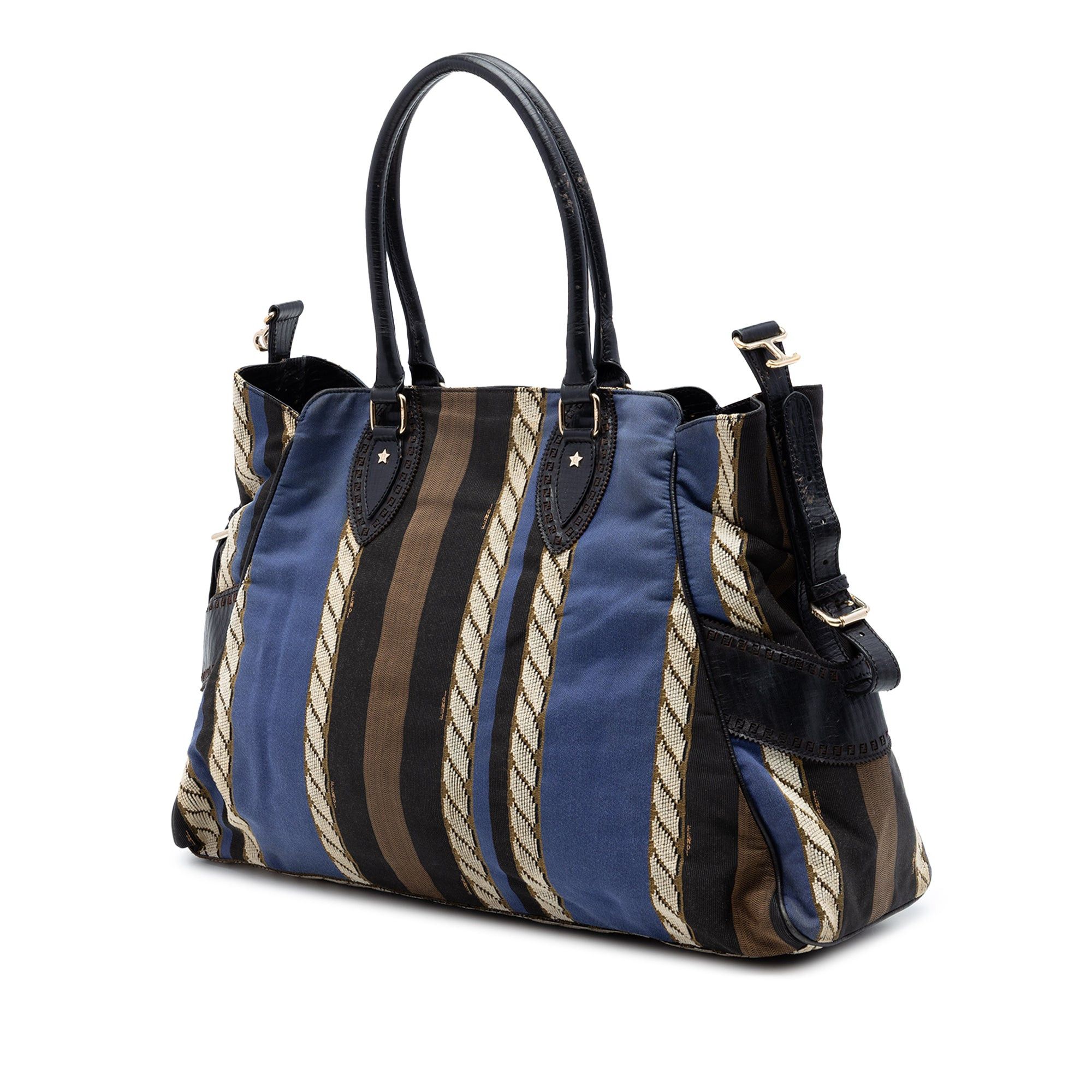 Fendi Large Pequin Canvas Etniko Du Jour Handbag Size ONE SIZE - 2 Thumbnail